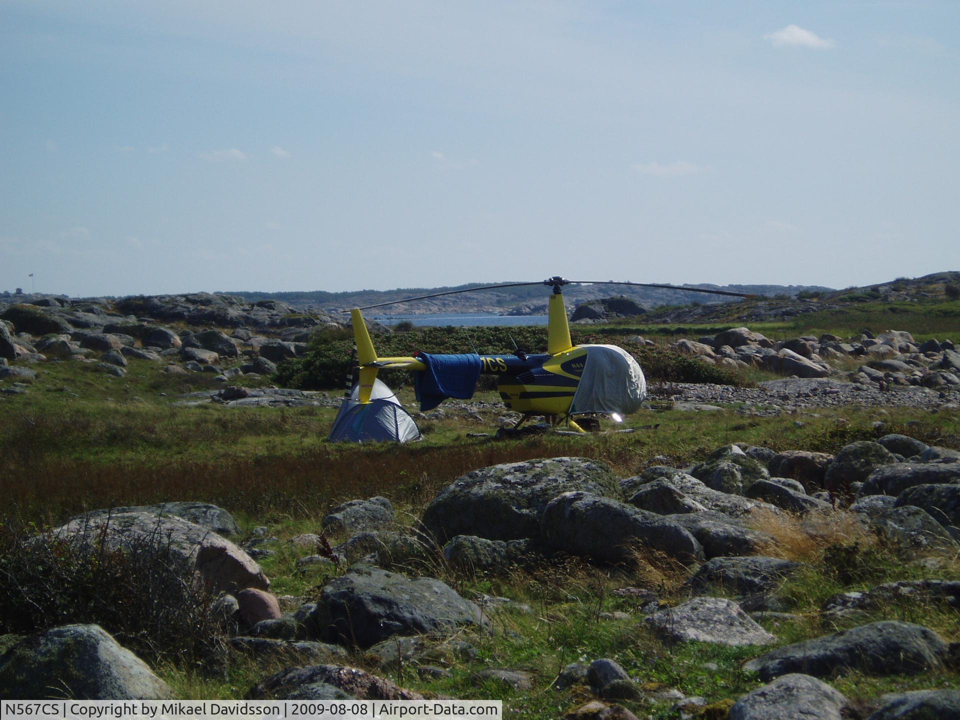 N567CS, 2004 Robinson R44 II C/N 10426, Photo on a small island in the archipelago at Gotenburg Sweden