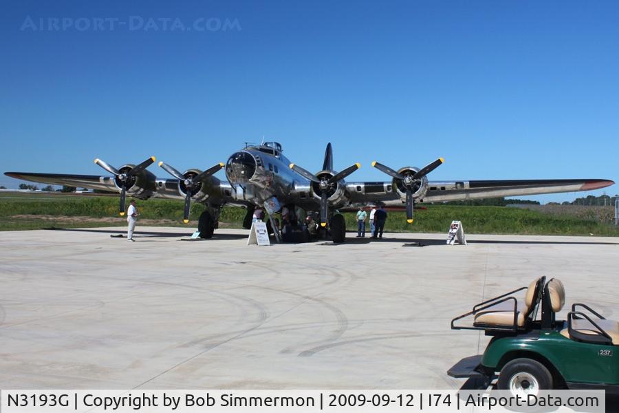 N3193G, 1944 Boeing B-17G Flying Fortress C/N 77255, MERFI fly-in, Urbana, Ohio