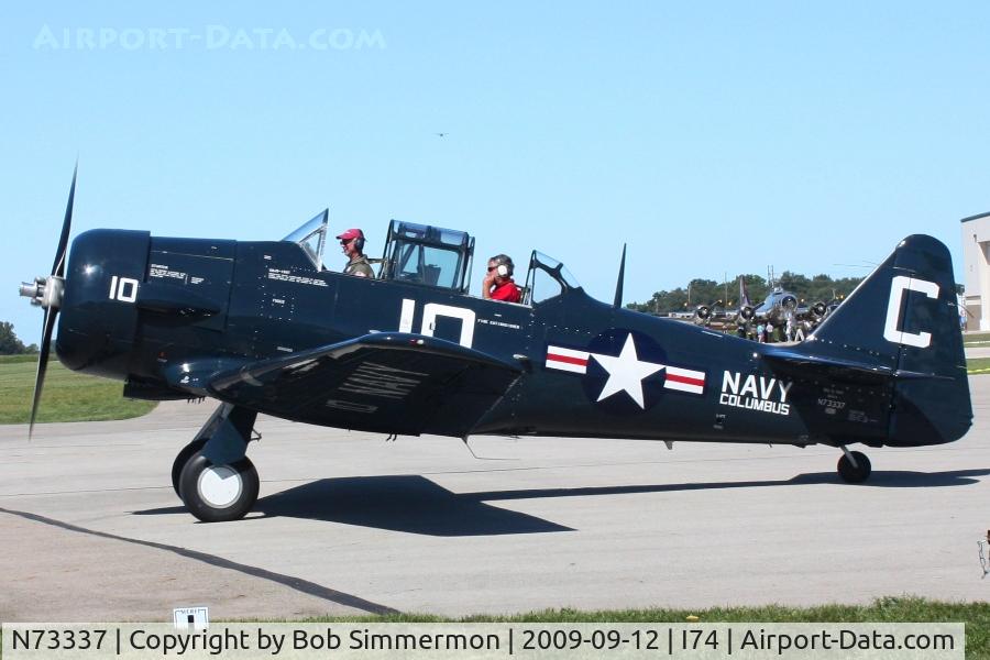 N73337, 1951 North American T-6G Texan C/N 168-451, Taking rides at the MERFI event - Urbana, Ohio.