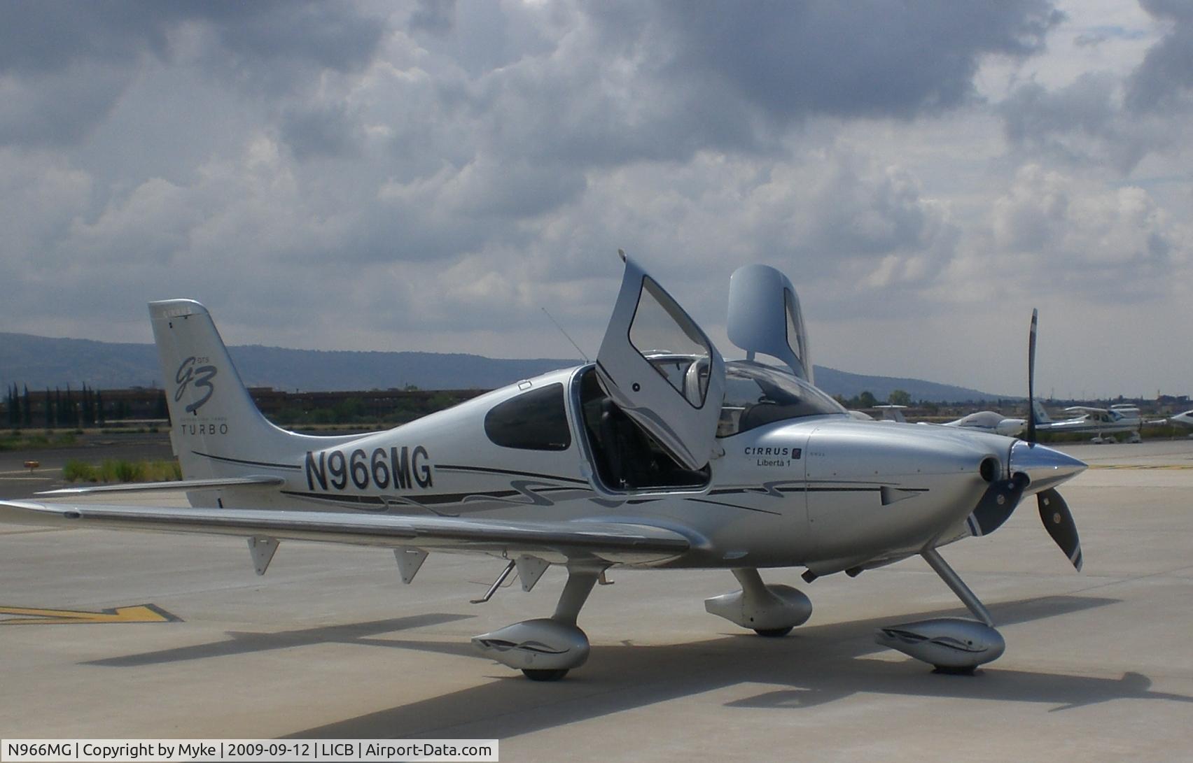 N966MG, 2008 Cirrus SR22 G3 GTS C/N 3155, in Italy Comiso Sicily airport ex USA Mil base