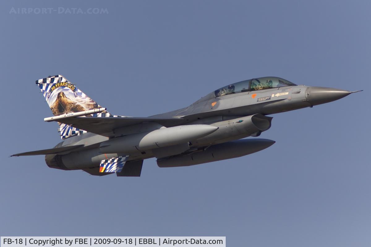 FB-18, General Dynamics F-16BM Fighting Falcon C/N 6J-18, Belgian Air Force F-16BM with OCU 20th anniversary markings