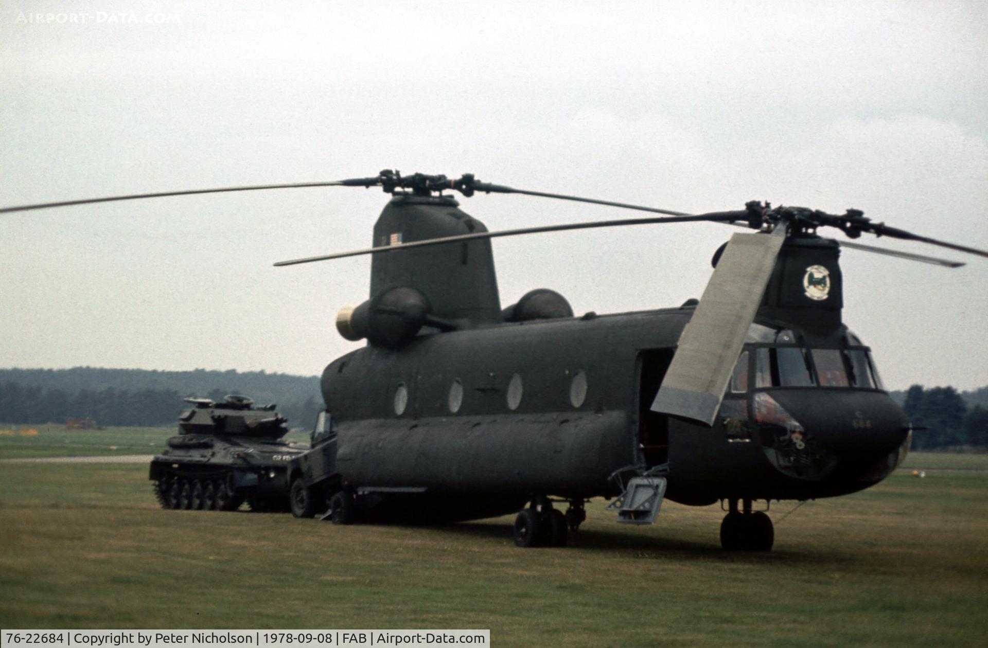 76-22684, 1976 Boeing Vertol CH-47C Chinook C/N B.725, CH-47C Chinook demonstrated at the 1978 Farnborough Airshow.