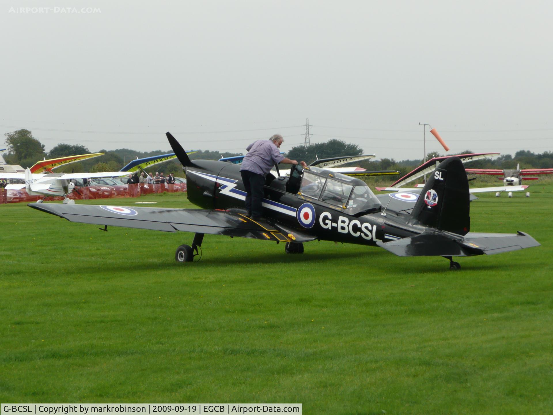 G-BCSL, 1951 De Havilland DHC-1 Chipmunk 22 C/N C1/0524, paid an vist into barton for the opening day i like the cols.