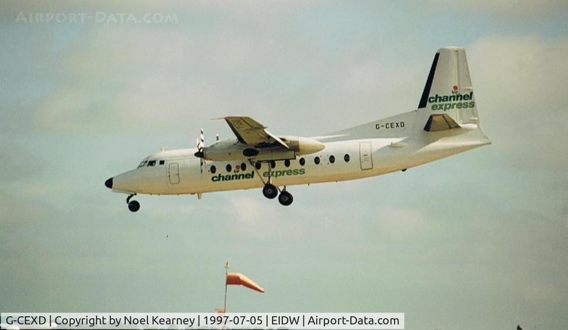 G-CEXD, 1968 Fokker F.27-600 Friendship C/N 10351, Landing Rwy 28 (Scanned Image)