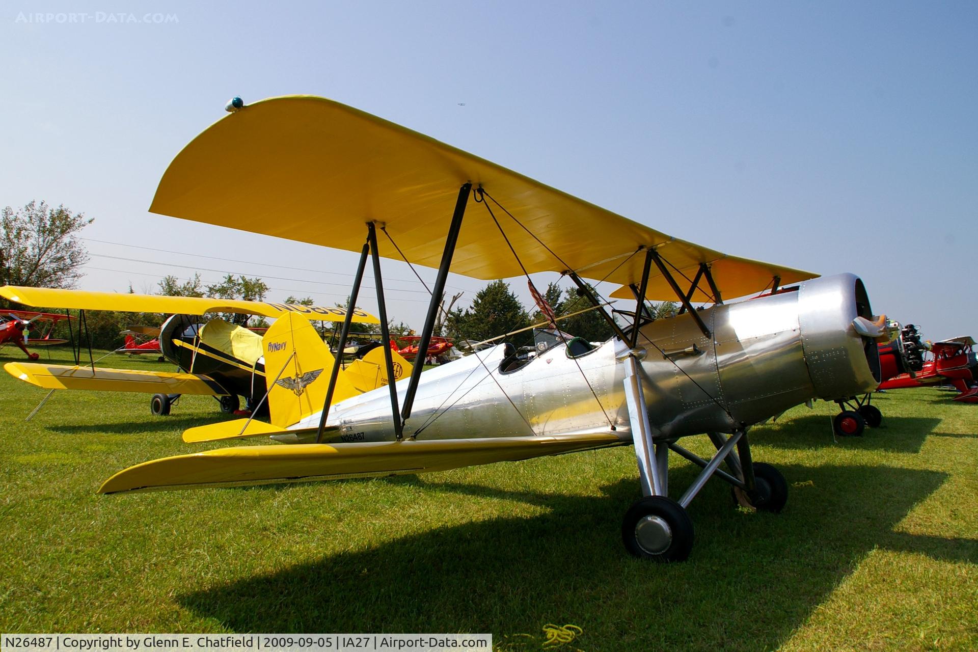 N26487, 1941 Meyers OTW-145 C/N 40, At the Antique Airplane Association Fly In.