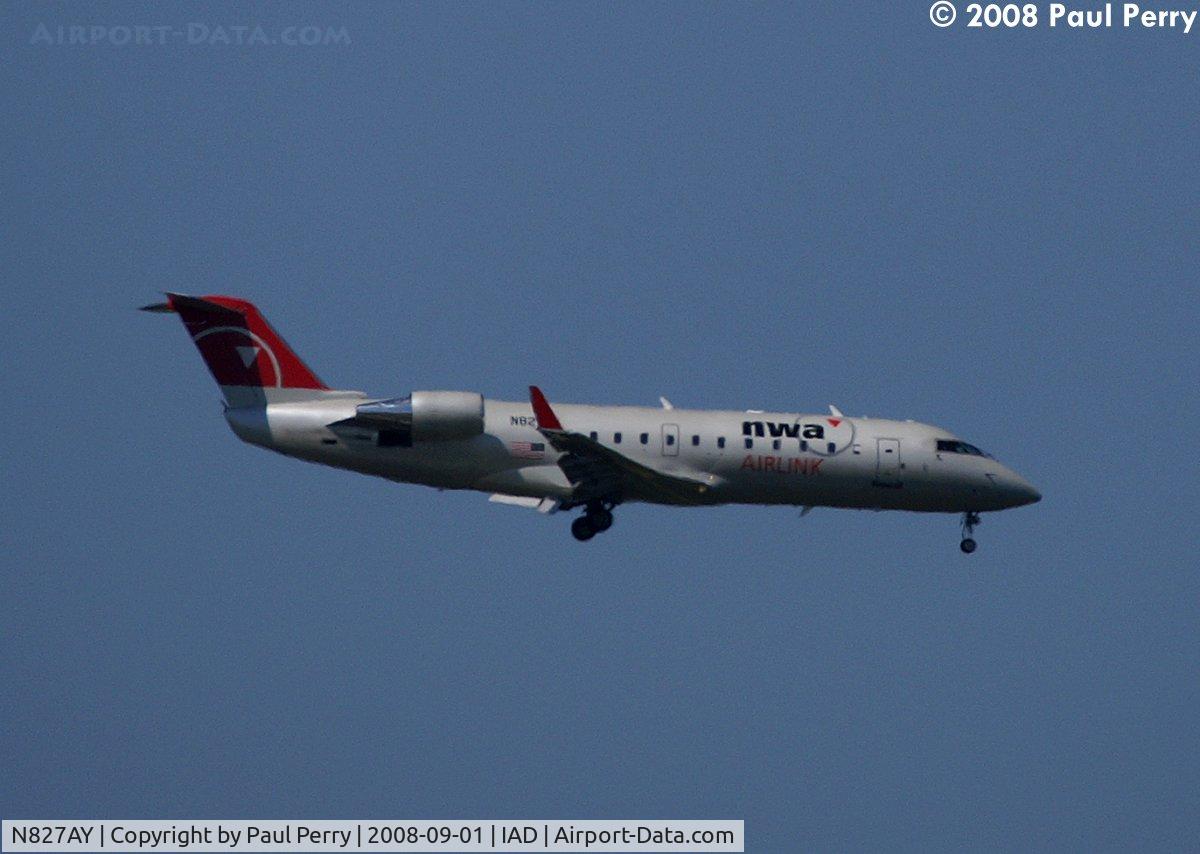 N827AY, 2005 Canadair CRJ-200LR (CL-600-2B19) C/N 8027, Northwest bird before the merger