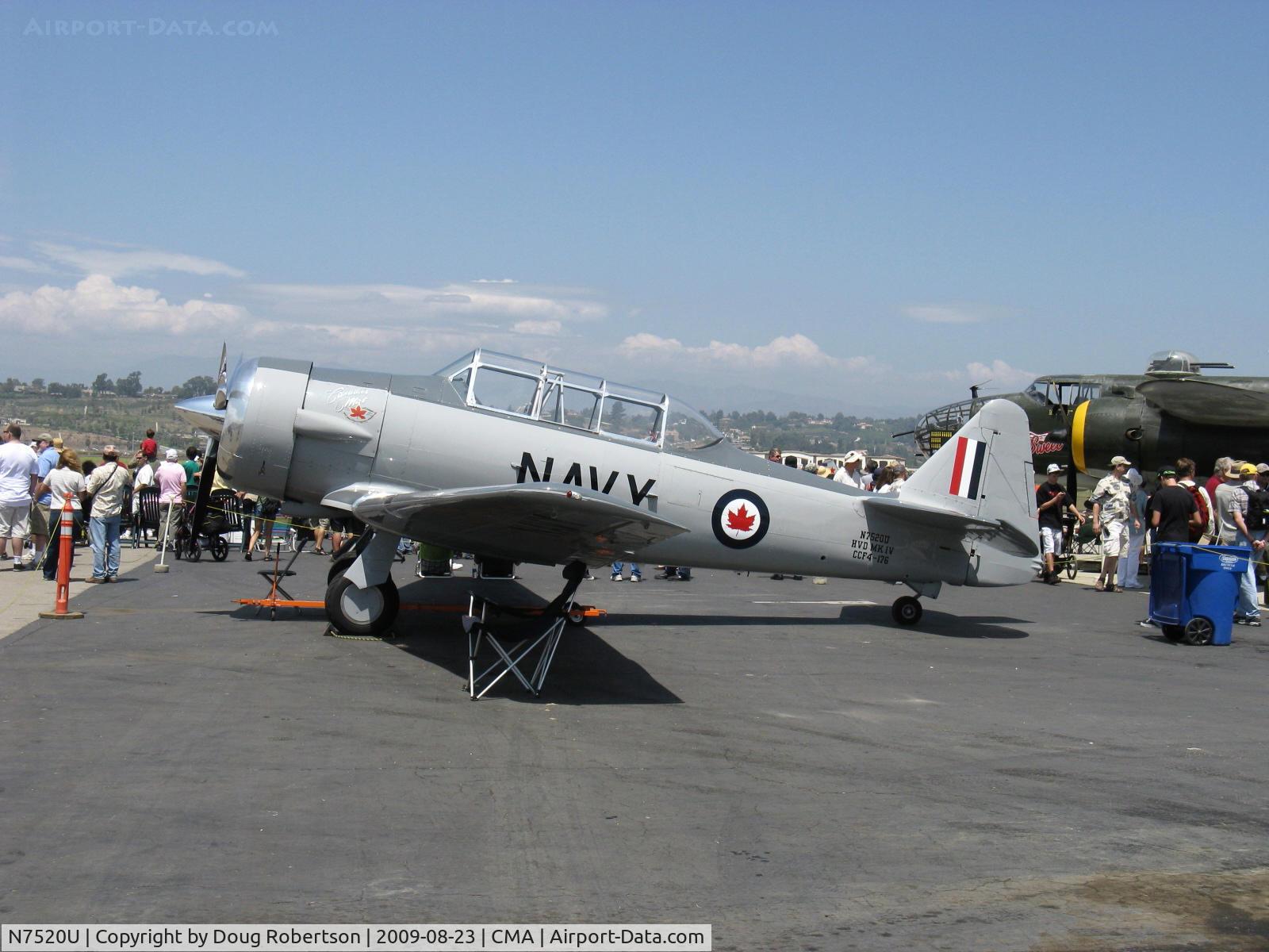 N7520U, 1952 Canadian Car & Foundry Harvard Mk.4 C/N CCF4-176, 1952 Canadian Car & Foundry HARVARD Mk.IV (NA-50 replica), P&W R-1340 Wasp 600 Hp