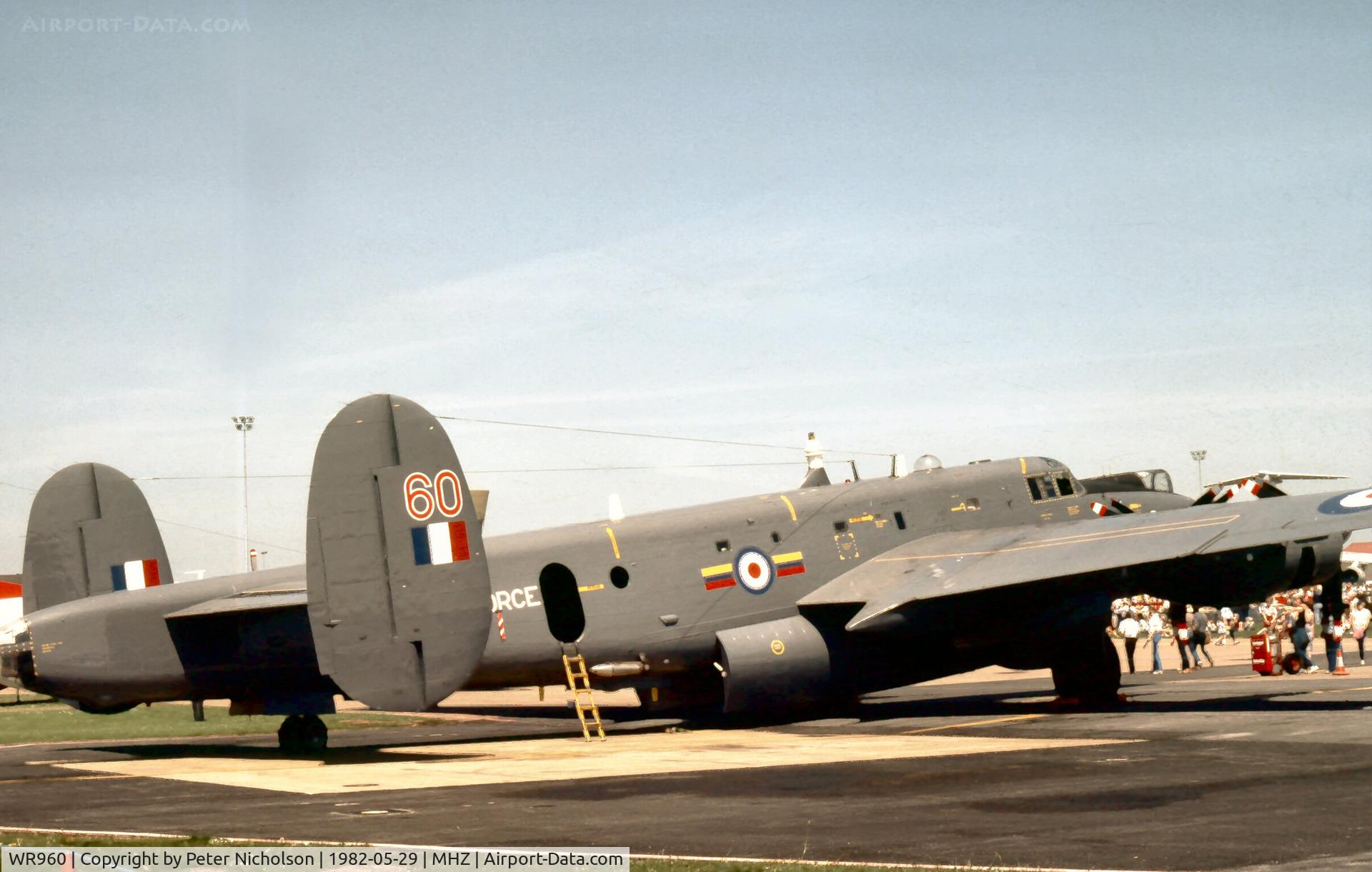 WR960, 1954 Avro 716 Shackleton AEW.2 C/N Not found WR960, Shackleton AEW.2 of 8 Squadron on display at the 1982 RAF Mildenhall Air Fete.