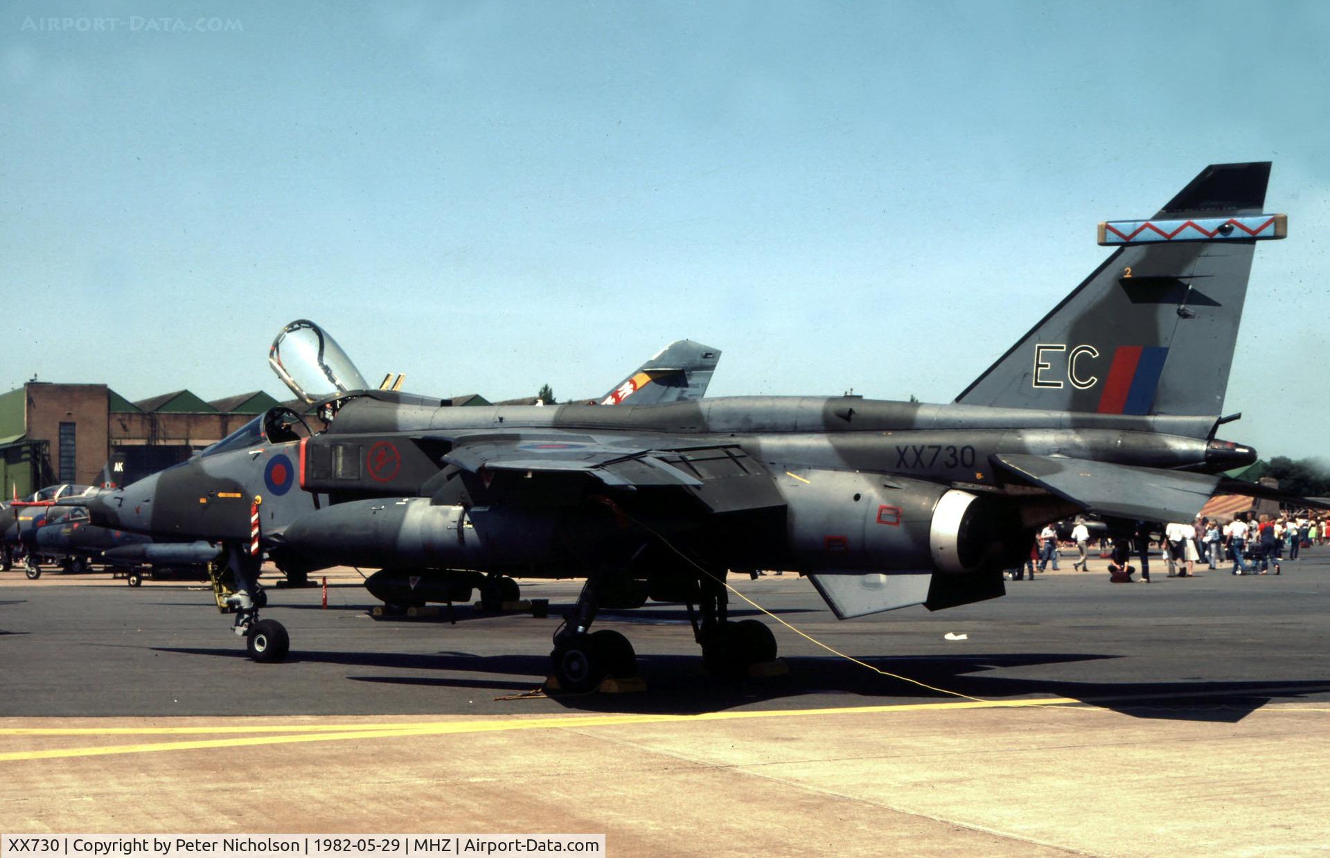 XX730, 1974 Sepecat Jaguar GR.1 C/N S.27, Jaguar GR.1 of 6 Squadron at the 1982 RAF Mildenhall Air Fete.