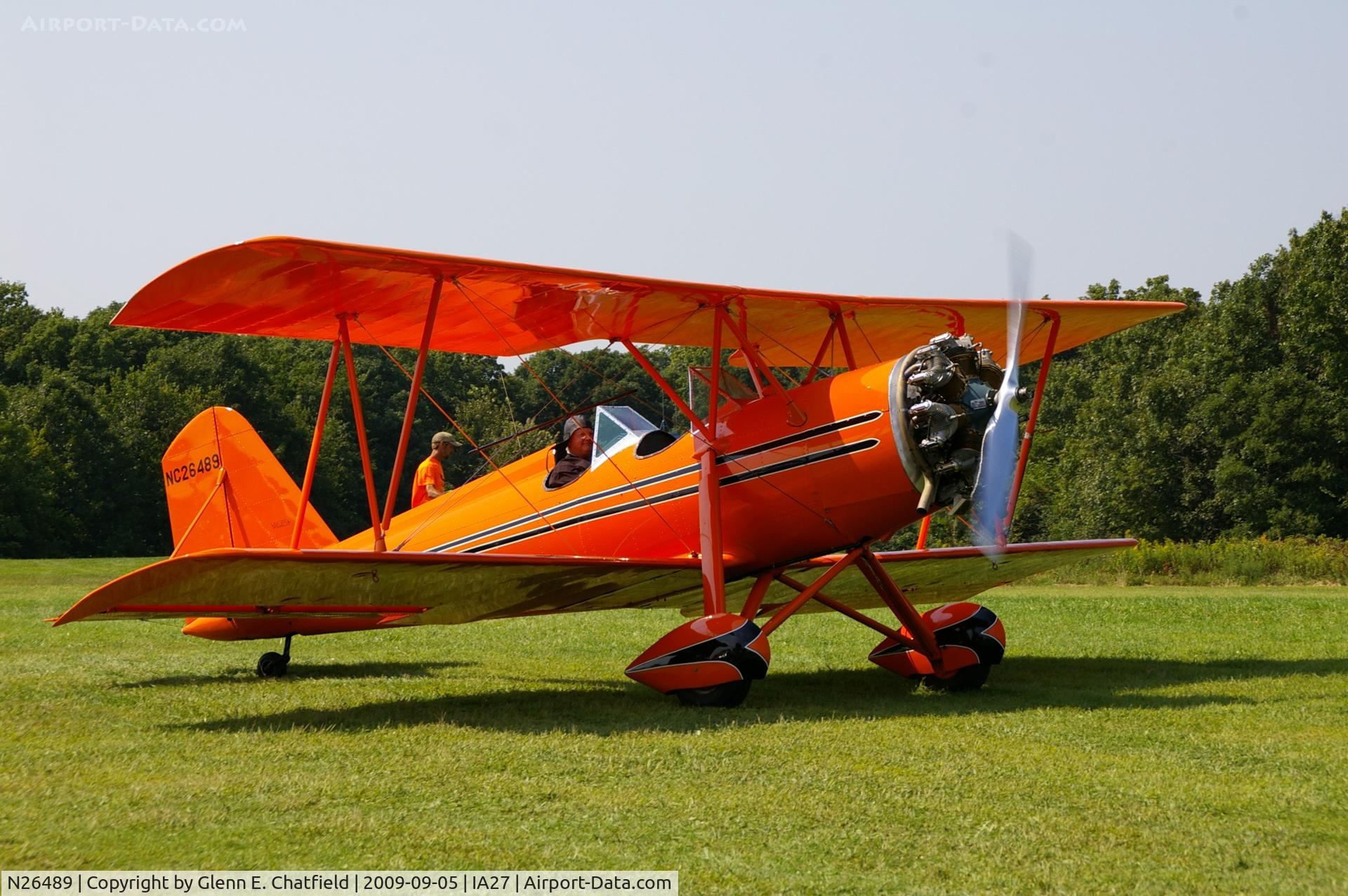 N26489, 1941 Meyers OTW C/N 42, At the Antique Airplane Association Fly In.