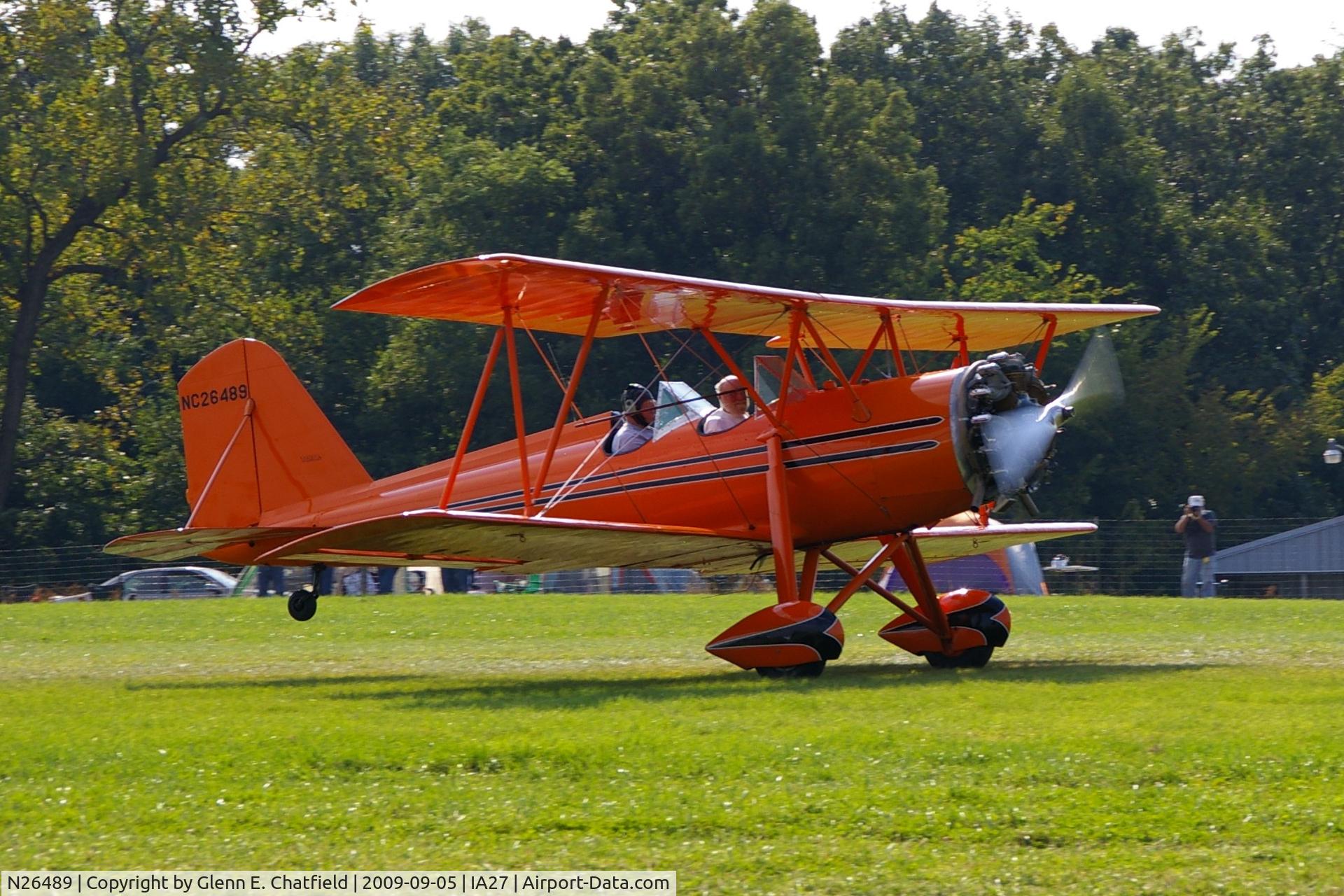 N26489, 1941 Meyers OTW C/N 42, At the Antique Airplane Association Fly In.
