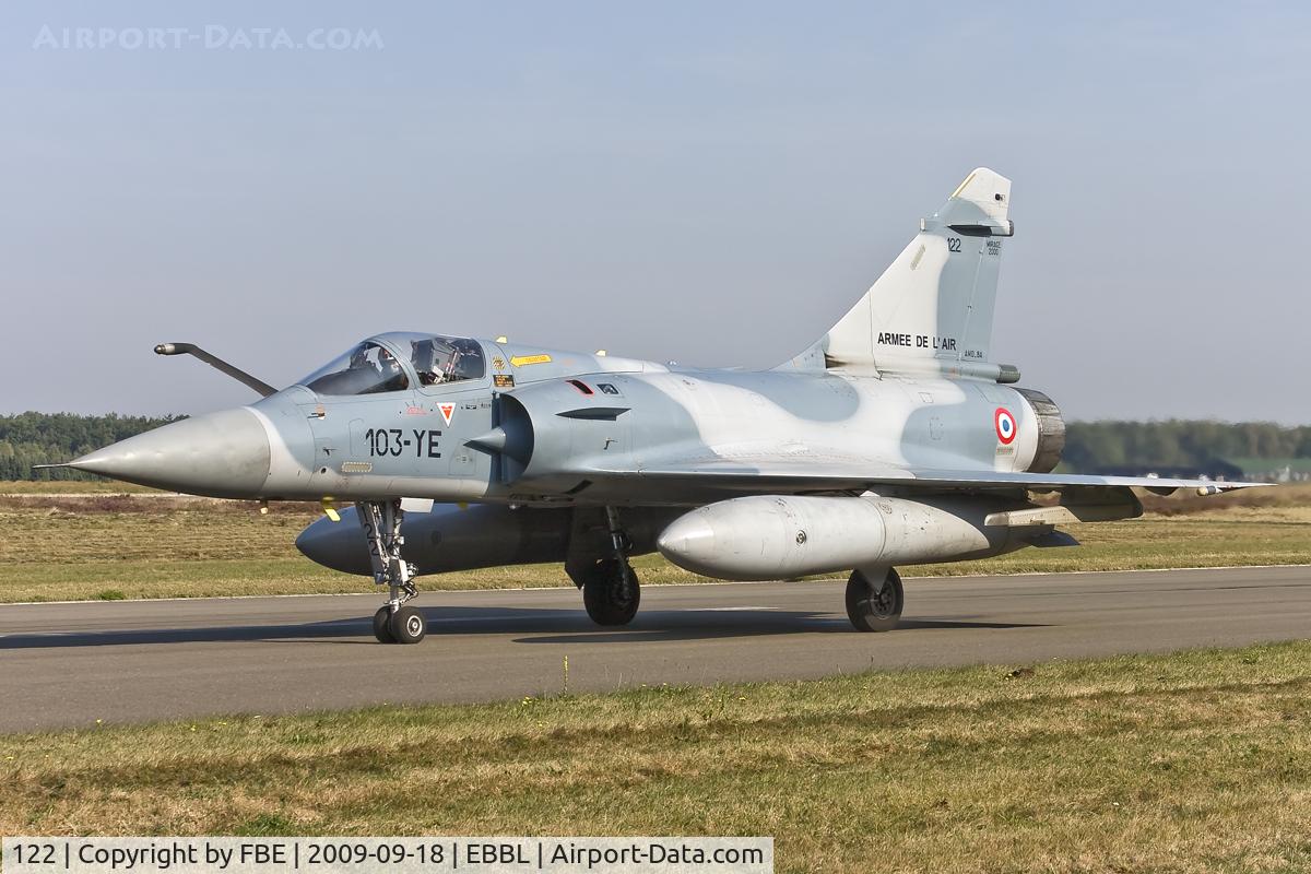 122, Dassault Mirage 2000C C/N 405, with a female fighter pilot at the controls, 103-YE taxying to the active for another mission from Kleine Brogel