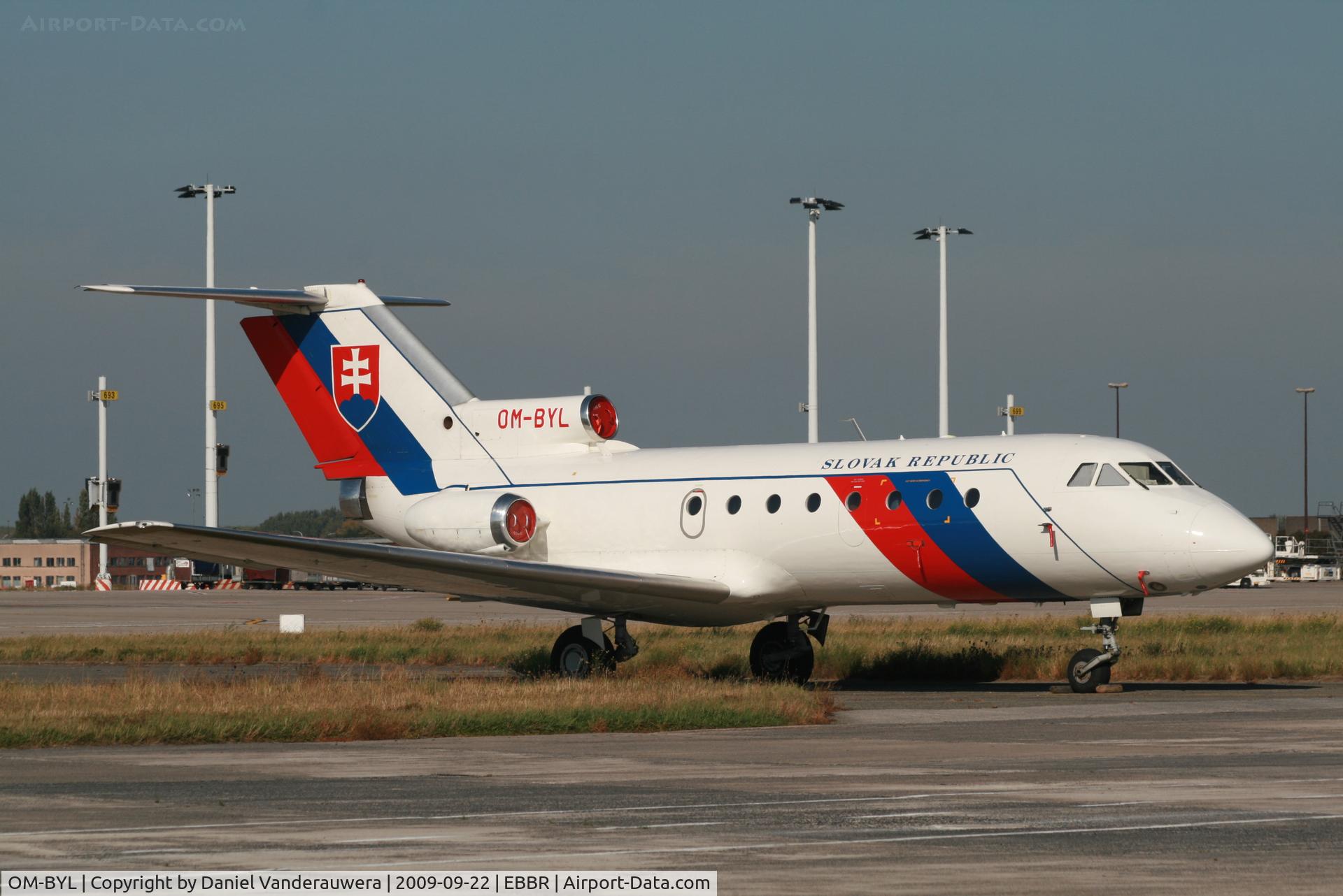 OM-BYL, 1972 Yakovlev Yak-40 C/N 9940560, parked on General Aviation apron