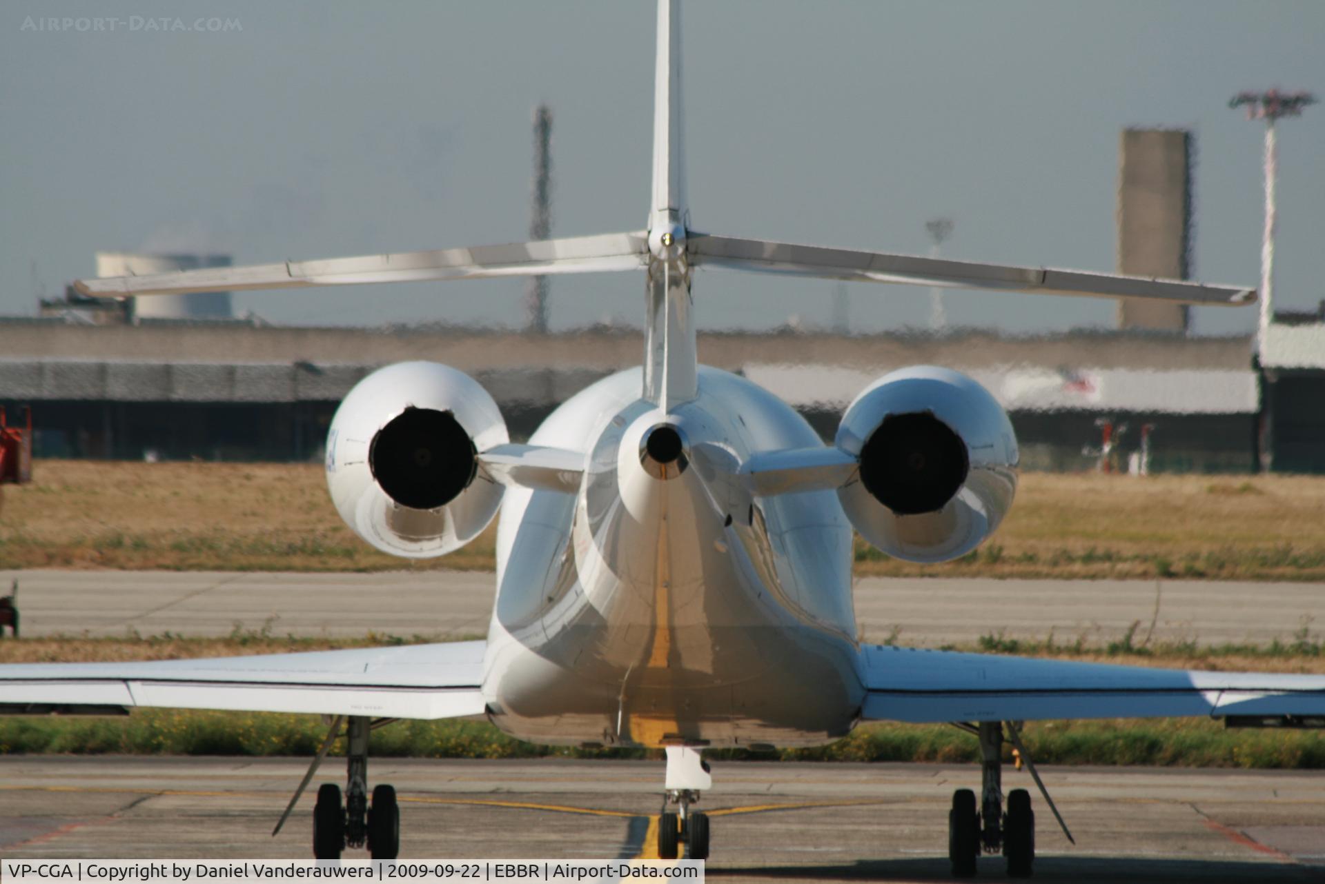 VP-CGA, 1999 Dassault Falcon 2000 C/N 100, Taxiing to leave General Aviation apron