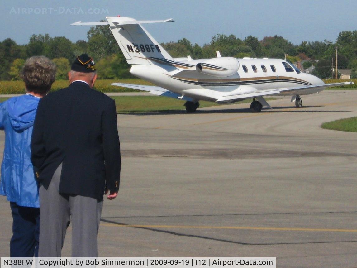N388FW, 2007 Cessna 525 CitationJet CJ1+ C/N 525-0656, Departing Sidney, Ohio