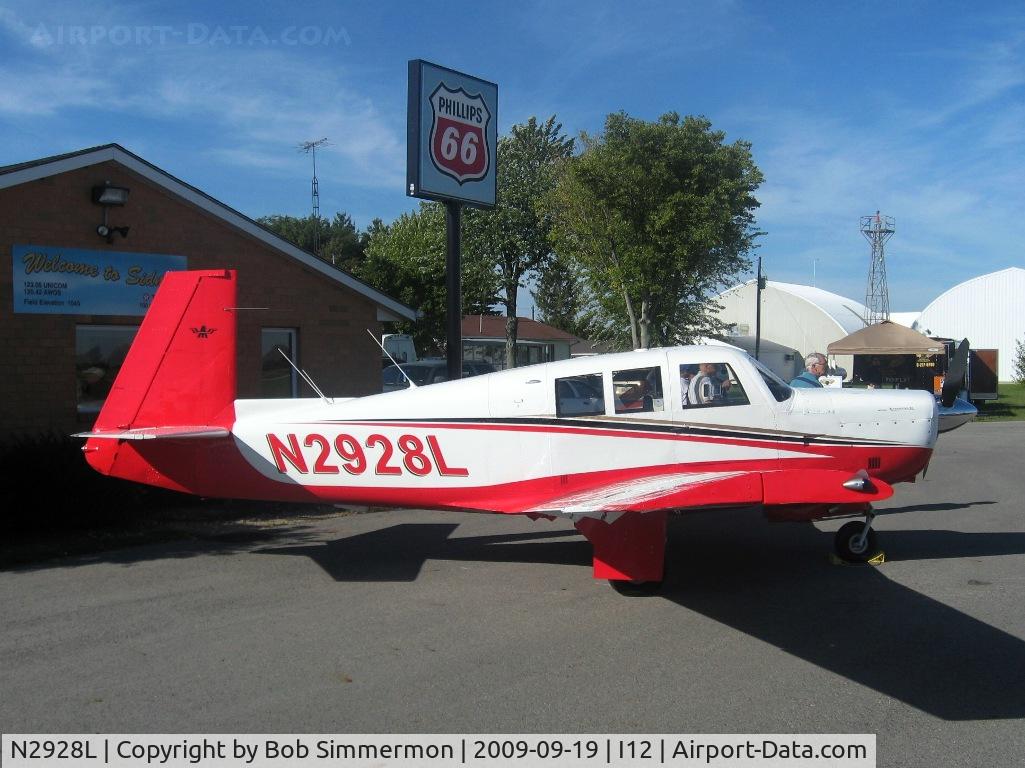 N2928L, 1967 Mooney M20F Executive C/N 670322, On the ramp at Sidney, Ohio during the EAA fly-in.