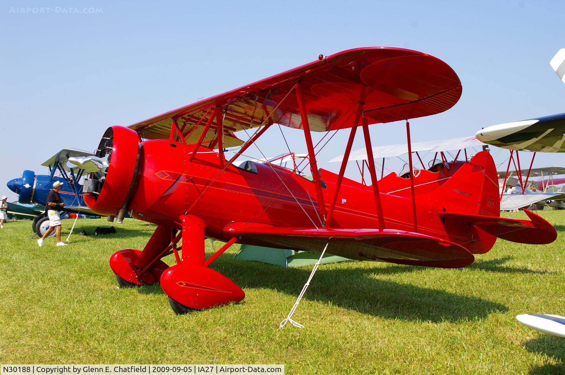 N30188, 1941 Waco UPF-7 C/N 5619, At the Antique Airplane Association Fly In.