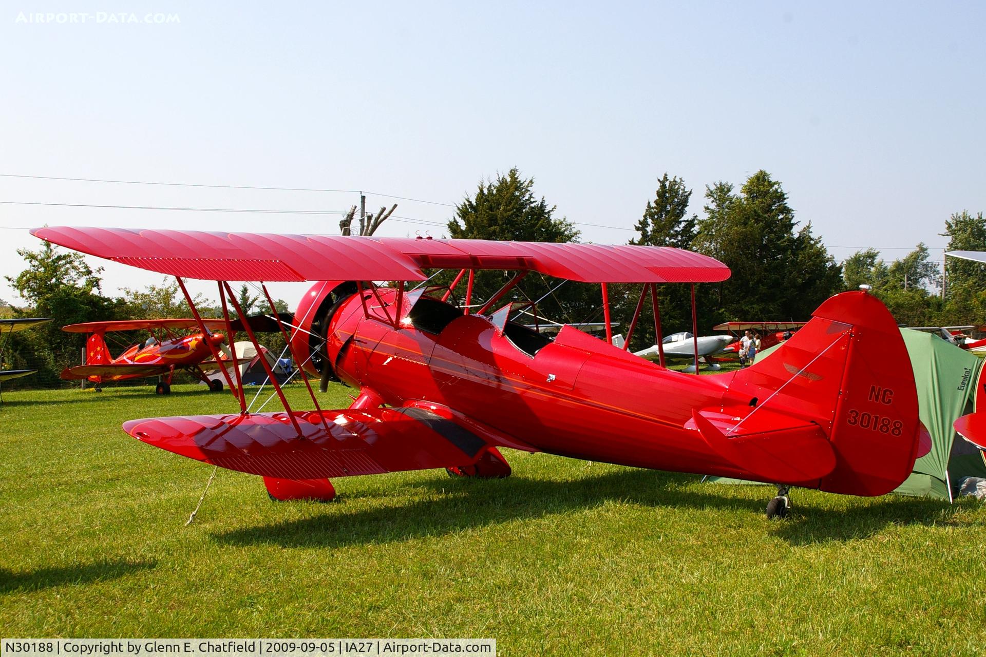 N30188, 1941 Waco UPF-7 C/N 5619, At the Antique Airplane Association Fly In.