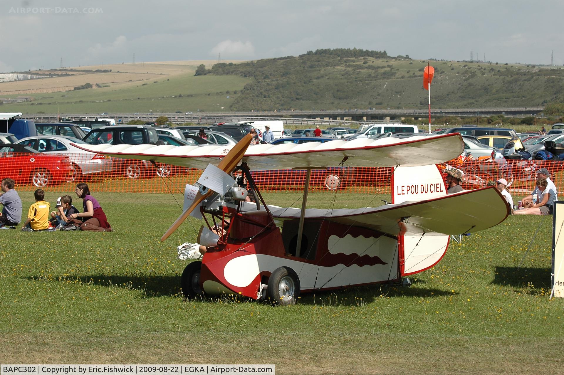 BAPC302, Mignet HM.14 Pou-du-Ciel C/N BAPC.302, The Flying Flea at RAFA Battle of Britain Airshow, Shoreham Airport Aug 09