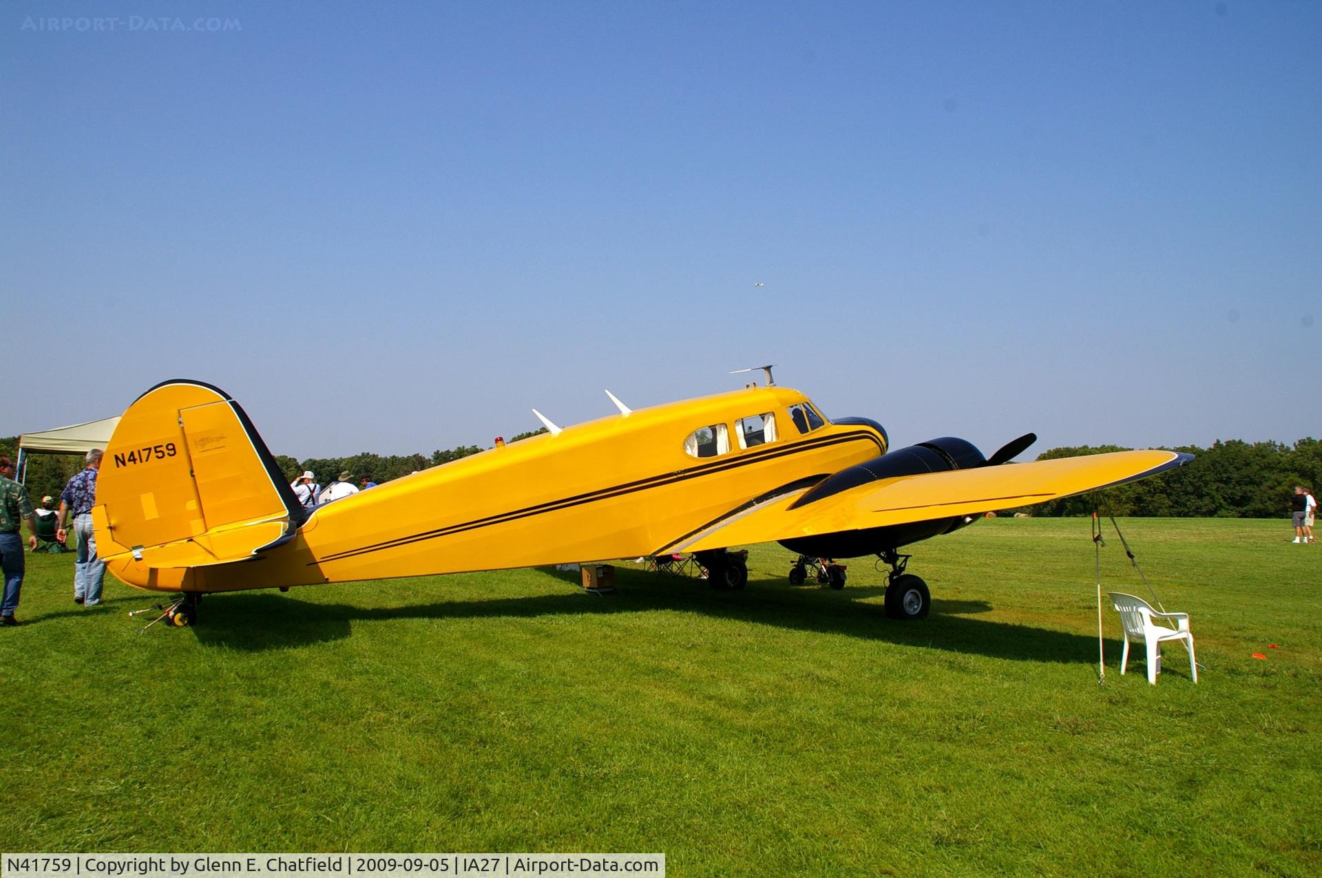 N41759, 1944 Cessna UC-78 (T-50) Bobcat C/N 5807, At the Antique Airplane Association Fly In.  UC-78 43-31869