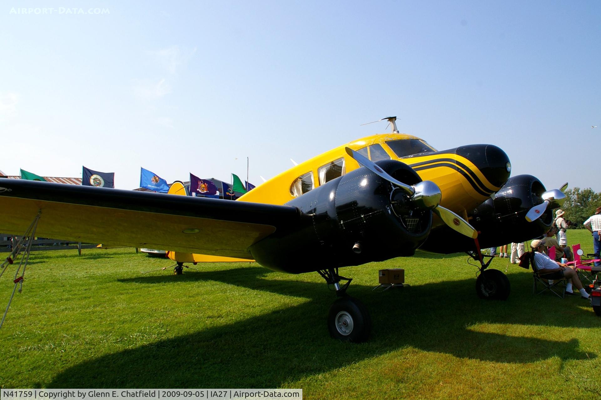 N41759, 1944 Cessna UC-78 (T-50) Bobcat C/N 5807, At the Antique Airplane Association Fly In.  UC-78 43-31869