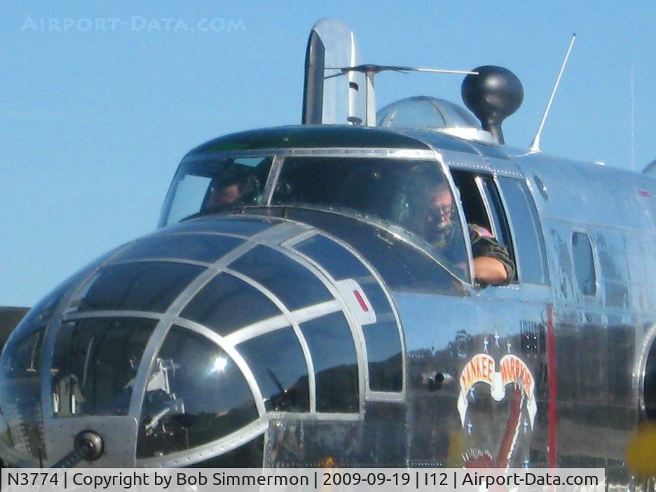 N3774, 1943 North American B-25D Mitchell C/N 100-23960, Warming up to depart with passengers for a short ride over western Ohio during the Sidney EAA fly-in.