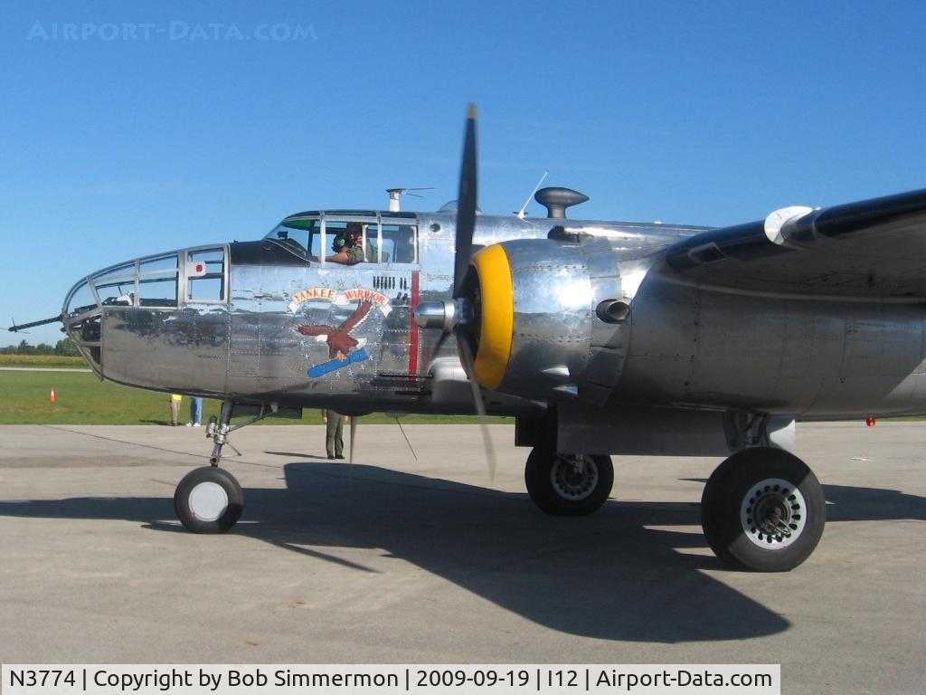 N3774, 1943 North American B-25D Mitchell C/N 100-23960, Ready to depart with passengers for a short ride over western Ohio during the Sidney EAA fly-in.