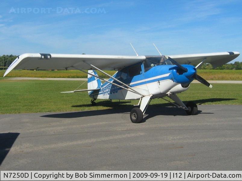N7250D, 1957 Piper PA-22-150 Tri-Pacer C/N 22-5076, On the ramp at Sidney, Ohio during the EAA fly-in