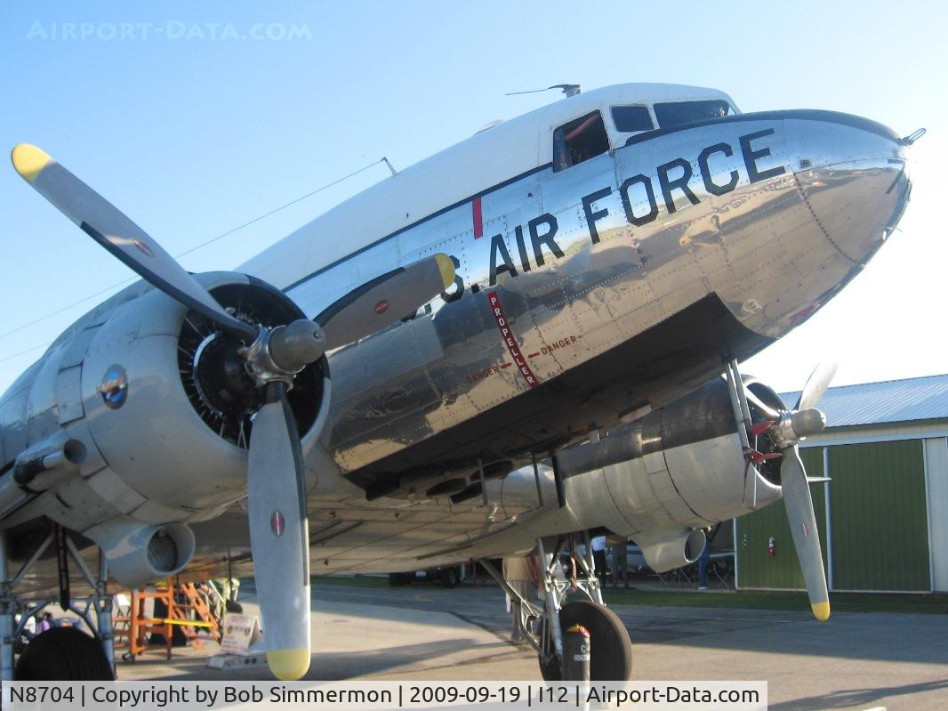 N8704, 1944 Douglas DC3C-S4C4G (TC-47B-30-DK) C/N 33048, On the ramp at Sidney, Ohio during the EAA fly-in