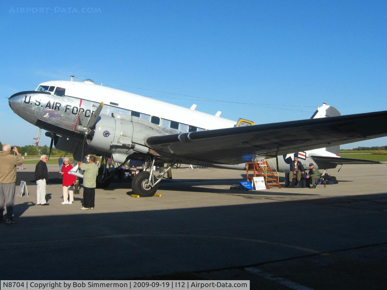 N8704, 1944 Douglas DC3C-S4C4G (TC-47B-30-DK) C/N 33048, On the ramp at Sidney, Ohio during the EAA fly-in