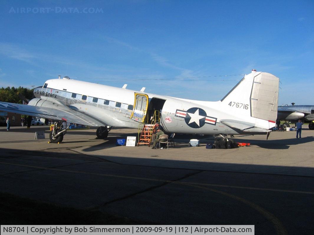 N8704, 1944 Douglas DC3C-S4C4G (TC-47B-30-DK) C/N 33048, On the ramp at Sidney, Ohio during the EAA fly-in