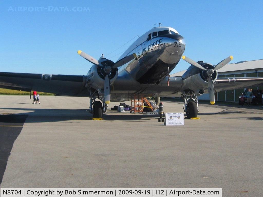 N8704, 1944 Douglas DC3C-S4C4G (TC-47B-30-DK) C/N 33048, On the ramp at Sidney, Ohio during the EAA fly-in