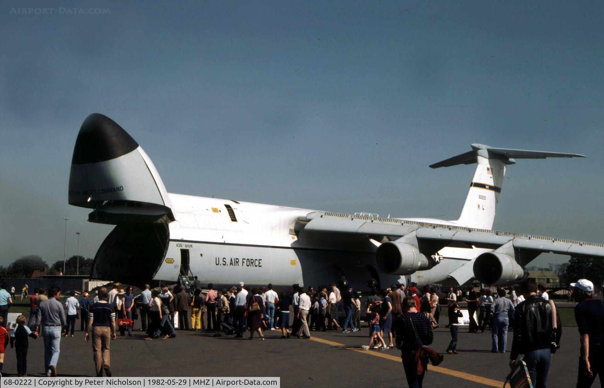 68-0222, 1968 Lockheed C-5A Galaxy C/N 500-0025, C-5A Galaxy of 436th Military Airlift Wing at the 1982 RAF Mildenhall Air Fete.