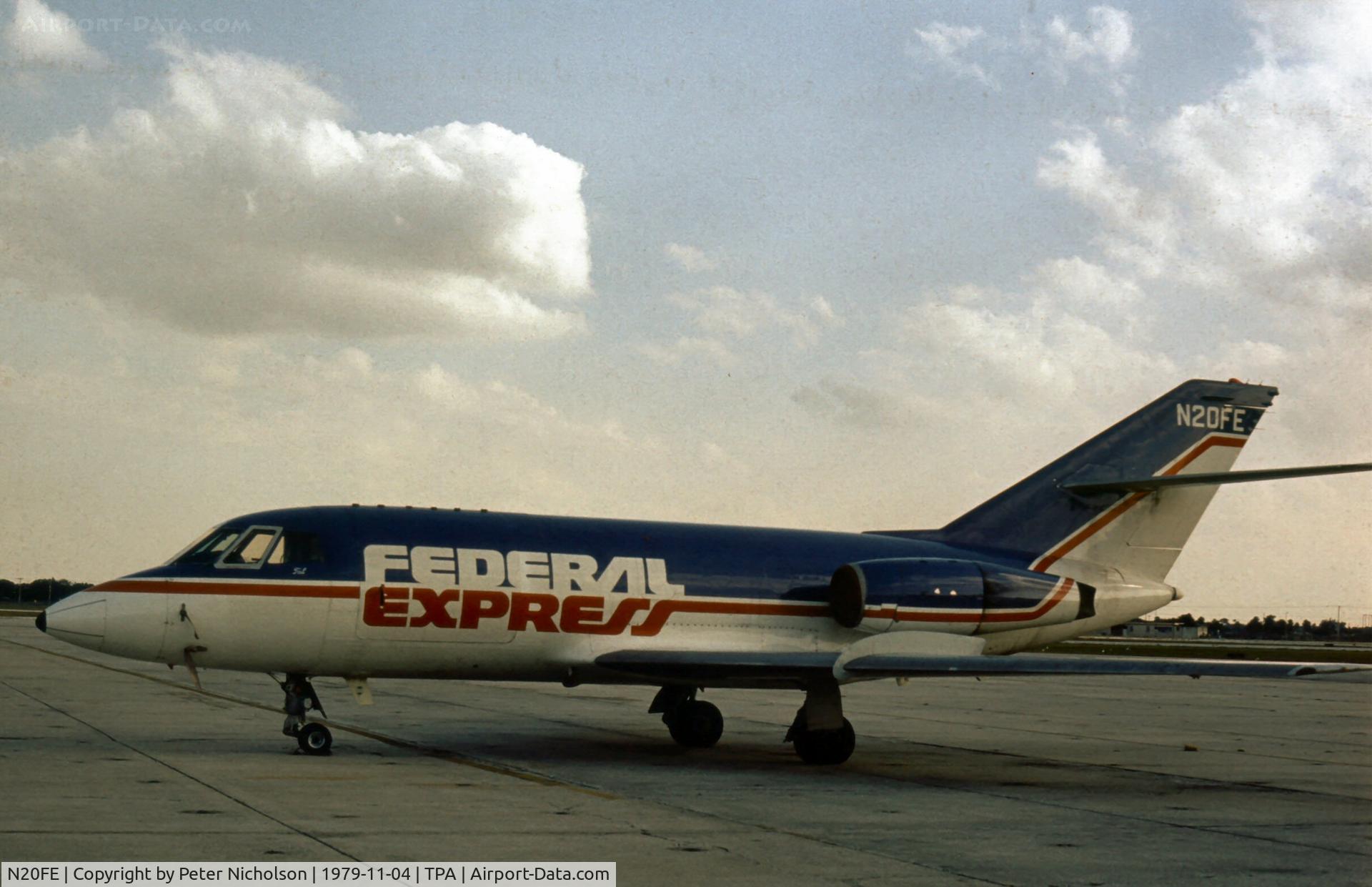 N20FE, Dassault Falcon (Mystere) 20DC C/N 235, Falcon 20 of Federal Express named Tai at Tampa in November 1979.