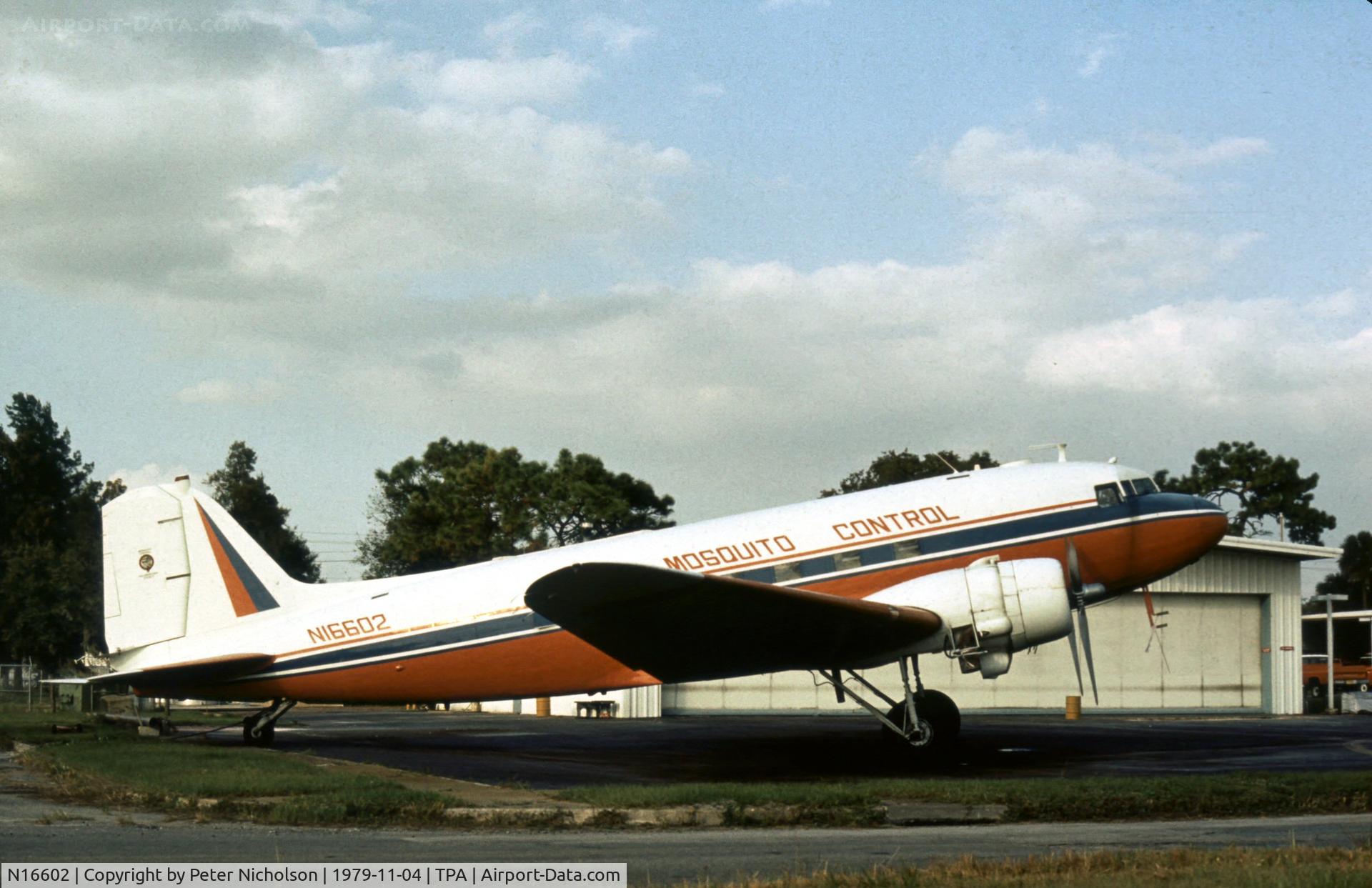 N16602, 1943 Douglas C-47A-20-DK Skytrain C/N 12852, Now a museum exhibit, this C-47A was seen at Tampa in November 1979.