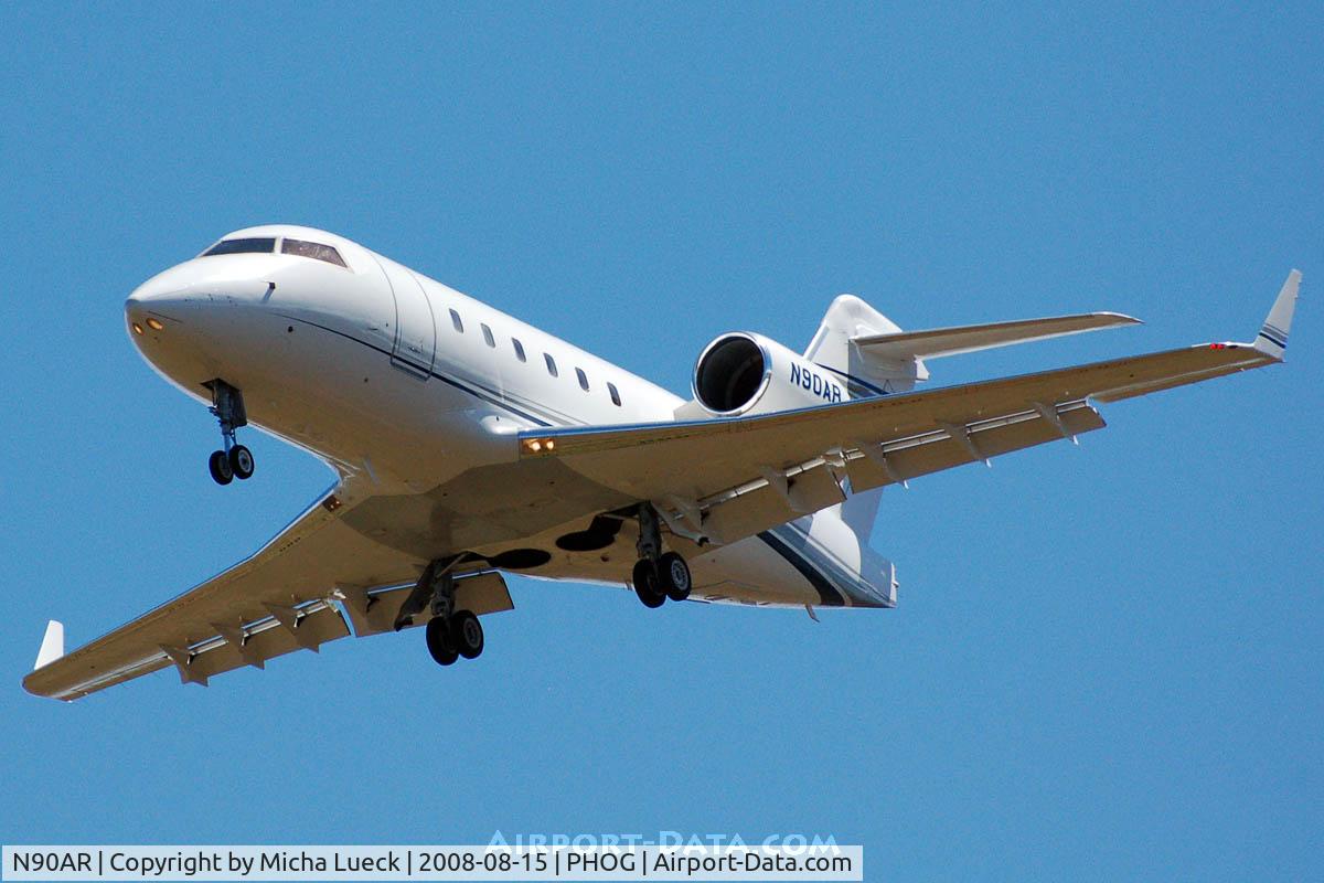 N90AR, 1993 Canadair Challenger 601-3R (CL-600-2B16) C/N 5137, At Maui