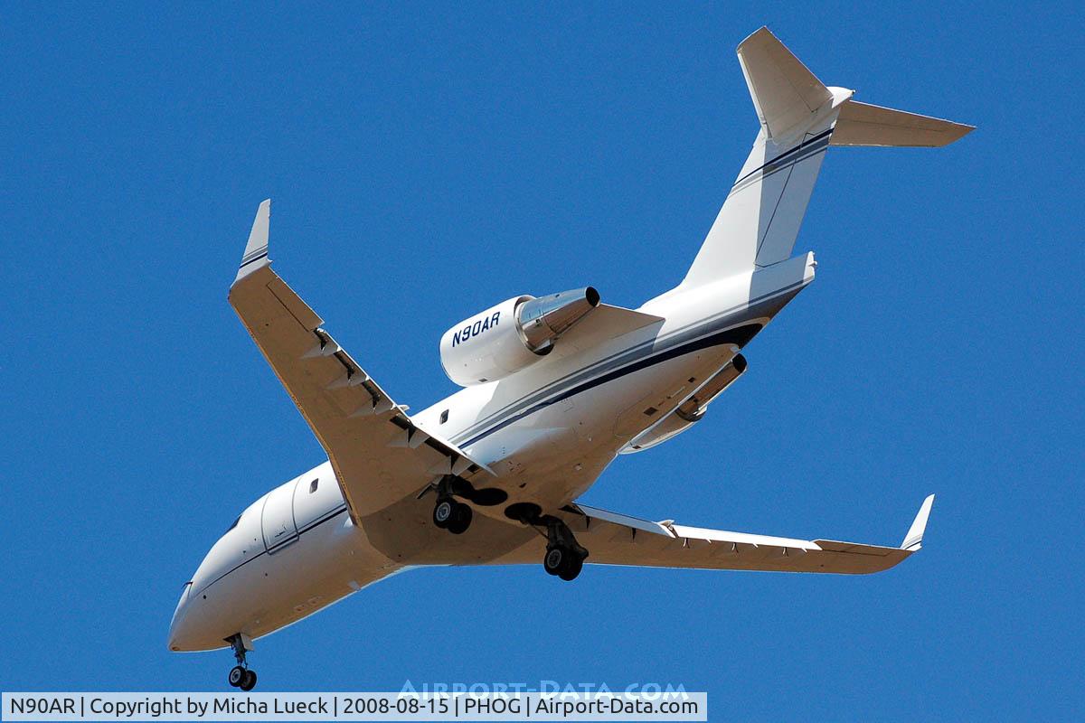 N90AR, 1993 Canadair Challenger 601-3R (CL-600-2B16) C/N 5137, At Maui