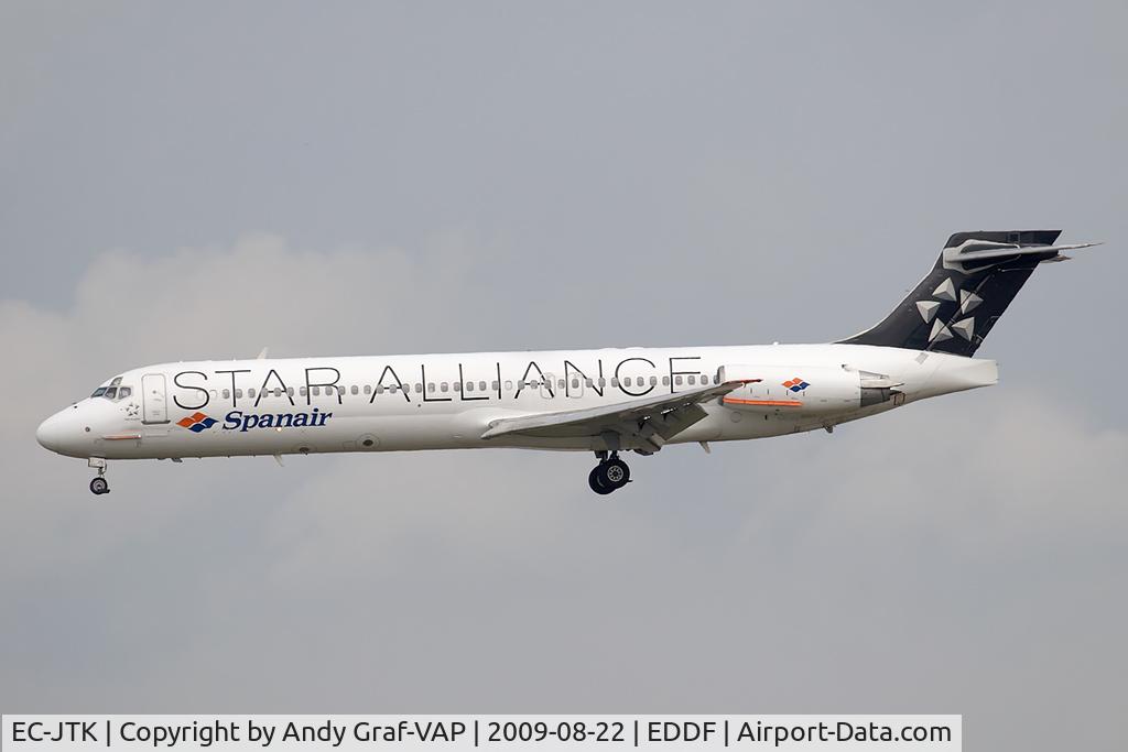EC-JTK, 1992 McDonnell Douglas MD-87 (DC-9-87) C/N 53348, Spanair MD87