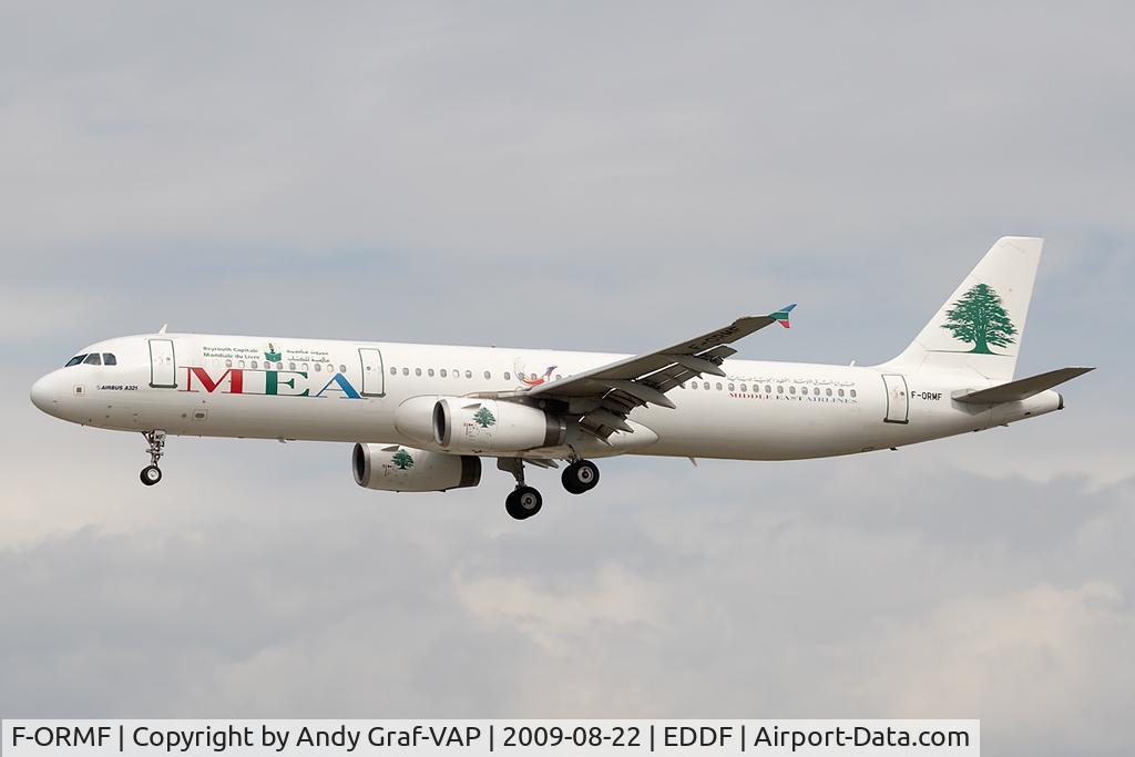 F-ORMF, 2003 Airbus A321-231 C/N 1953, MEA A321