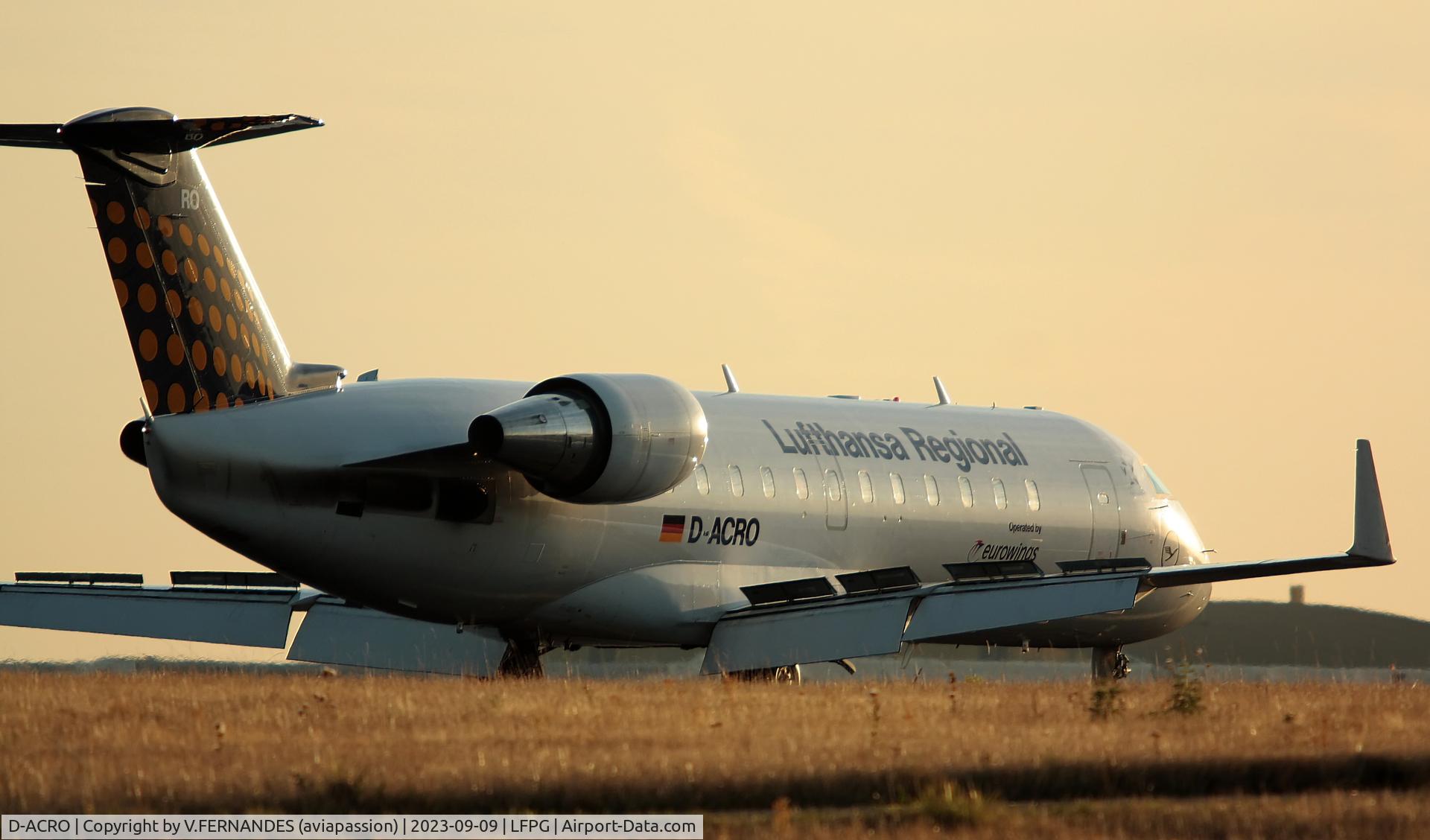 D-ACRO, 2001 Canadair CRJ-200LR (CL-600-2B19) C/N 7494, last sunrise