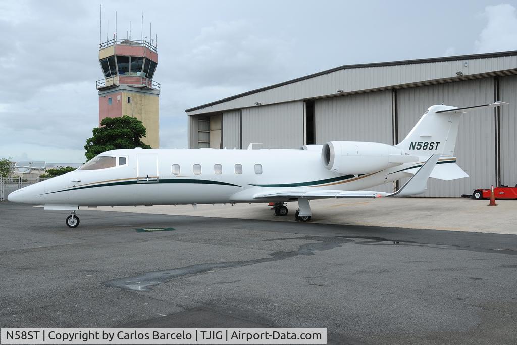 N58ST, 2000 Learjet Inc 60 C/N 186, Sitting at the Million Air FBO Ramp.