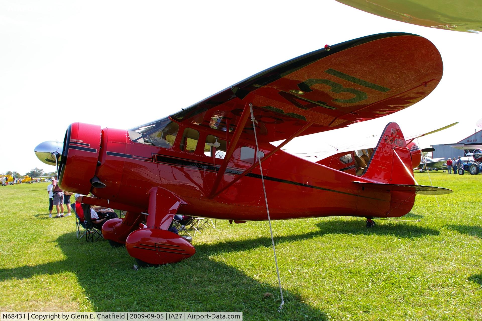N68431, 1943 Howard Aircraft DGA-15P C/N 991, At the Antique Airplane Association Fly In.  Was this a Navy NH or GH?