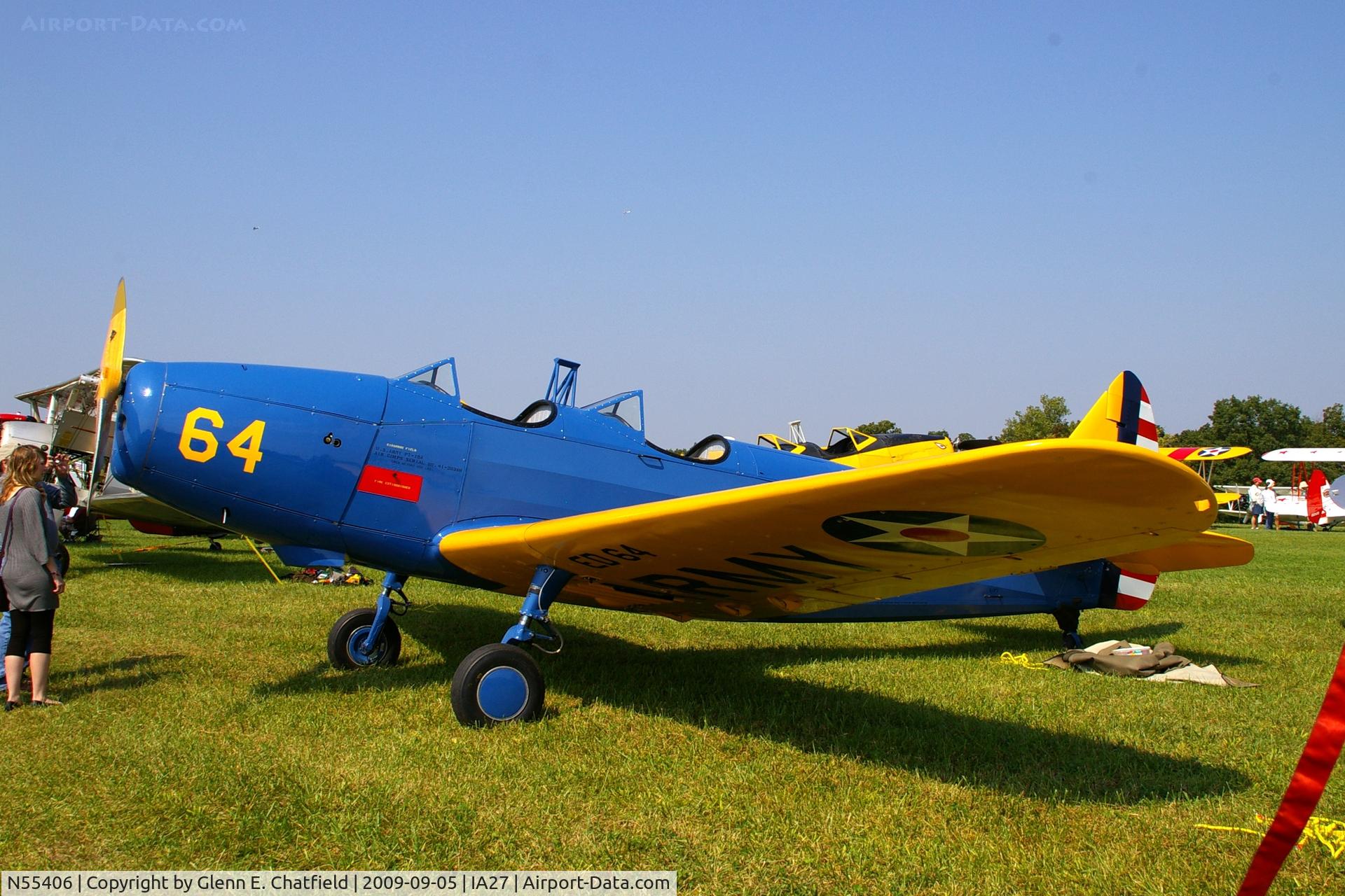 N55406, 1942 Fairchild M-62A-4 C/N T42-1394, At the Antique Airplane Association Fly In.  PT-19A 41-20388