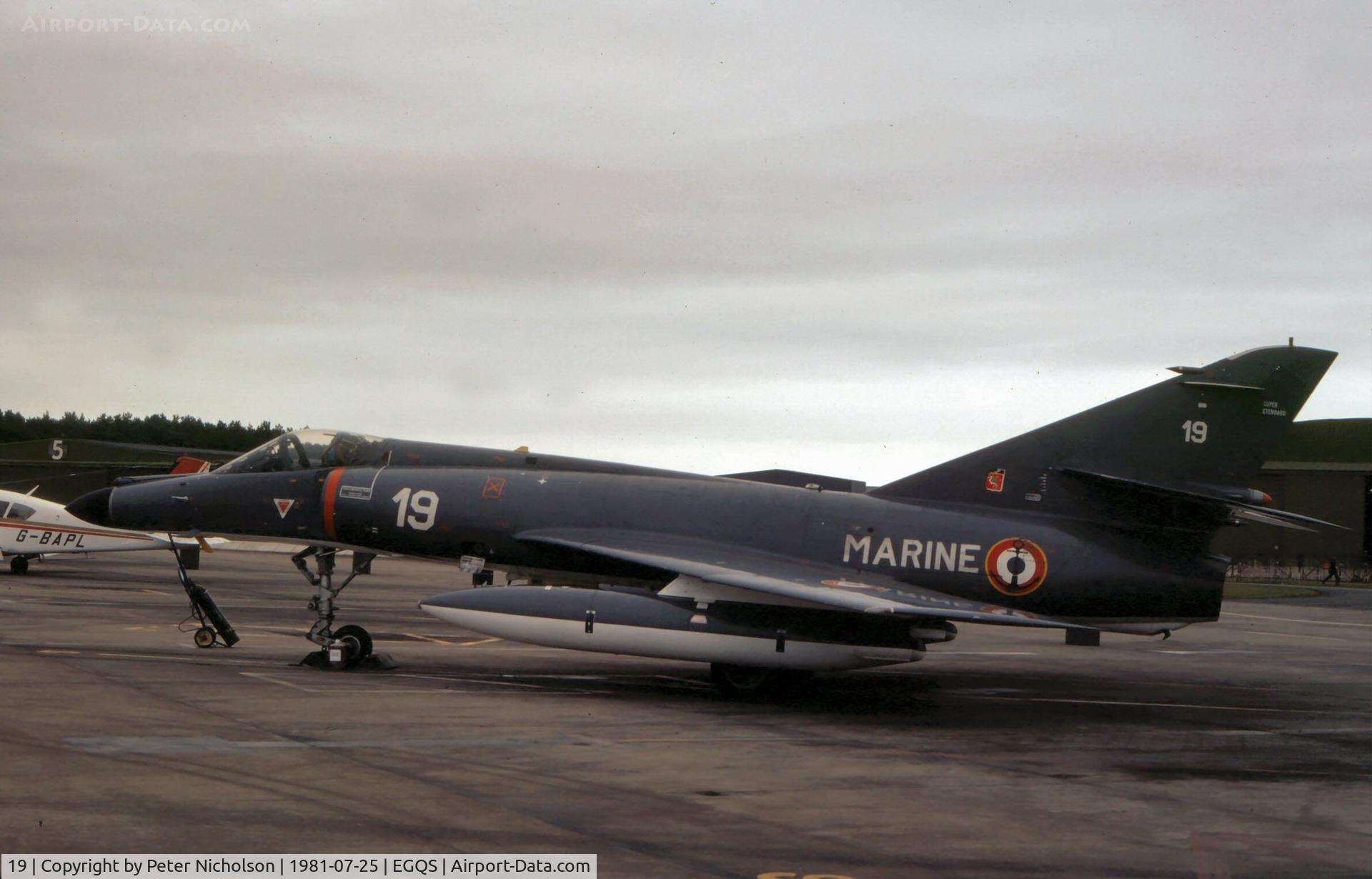 19, Dassault Super Etendard C/N 19, Another view of the 11 Flotille Super Etendard on display at the 1981 RAF Lossiemouth Airshow.