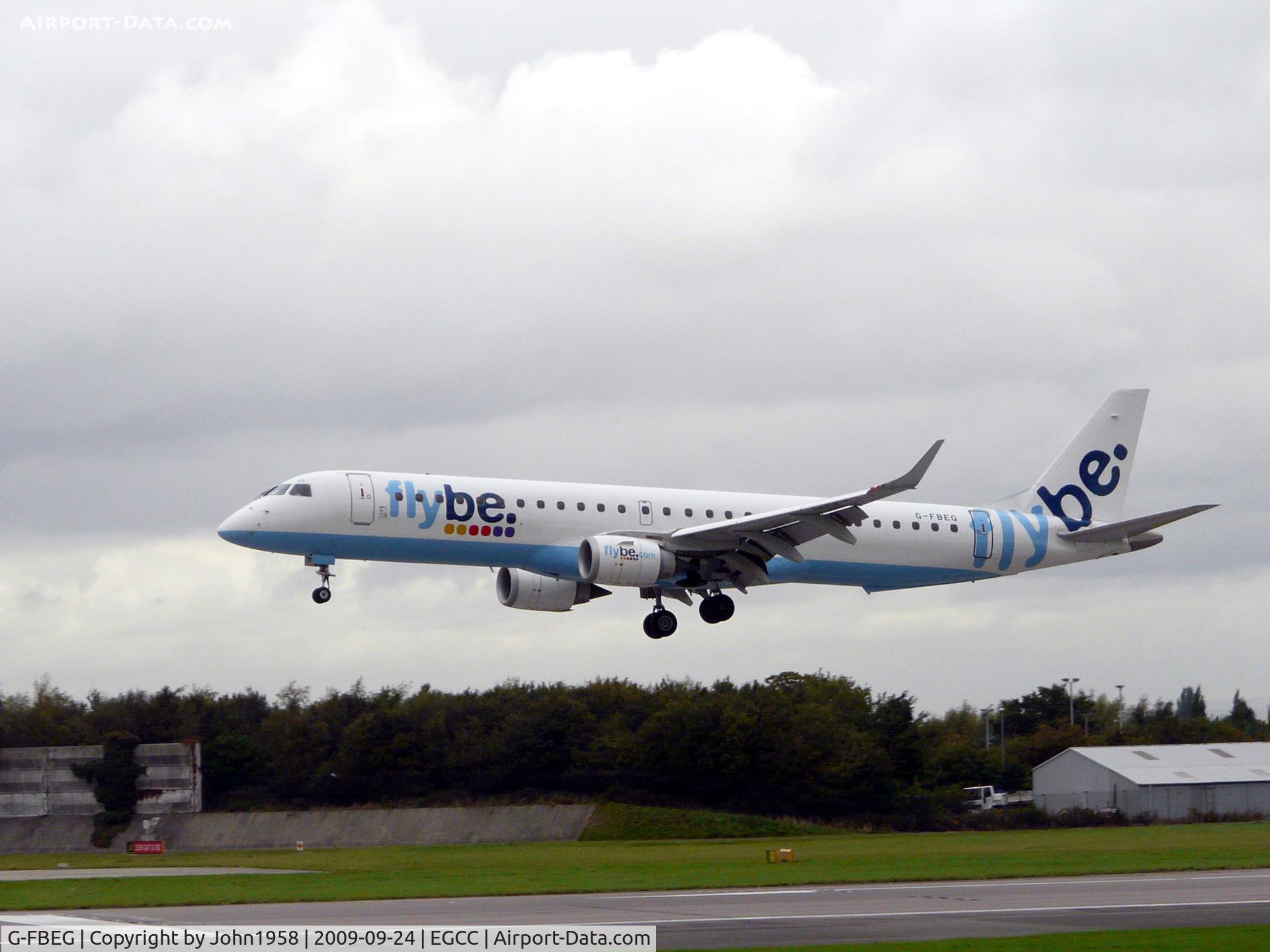 G-FBEG, 2007 Embraer 195LR (ERJ-190-200LR) C/N 19000120, About to land
