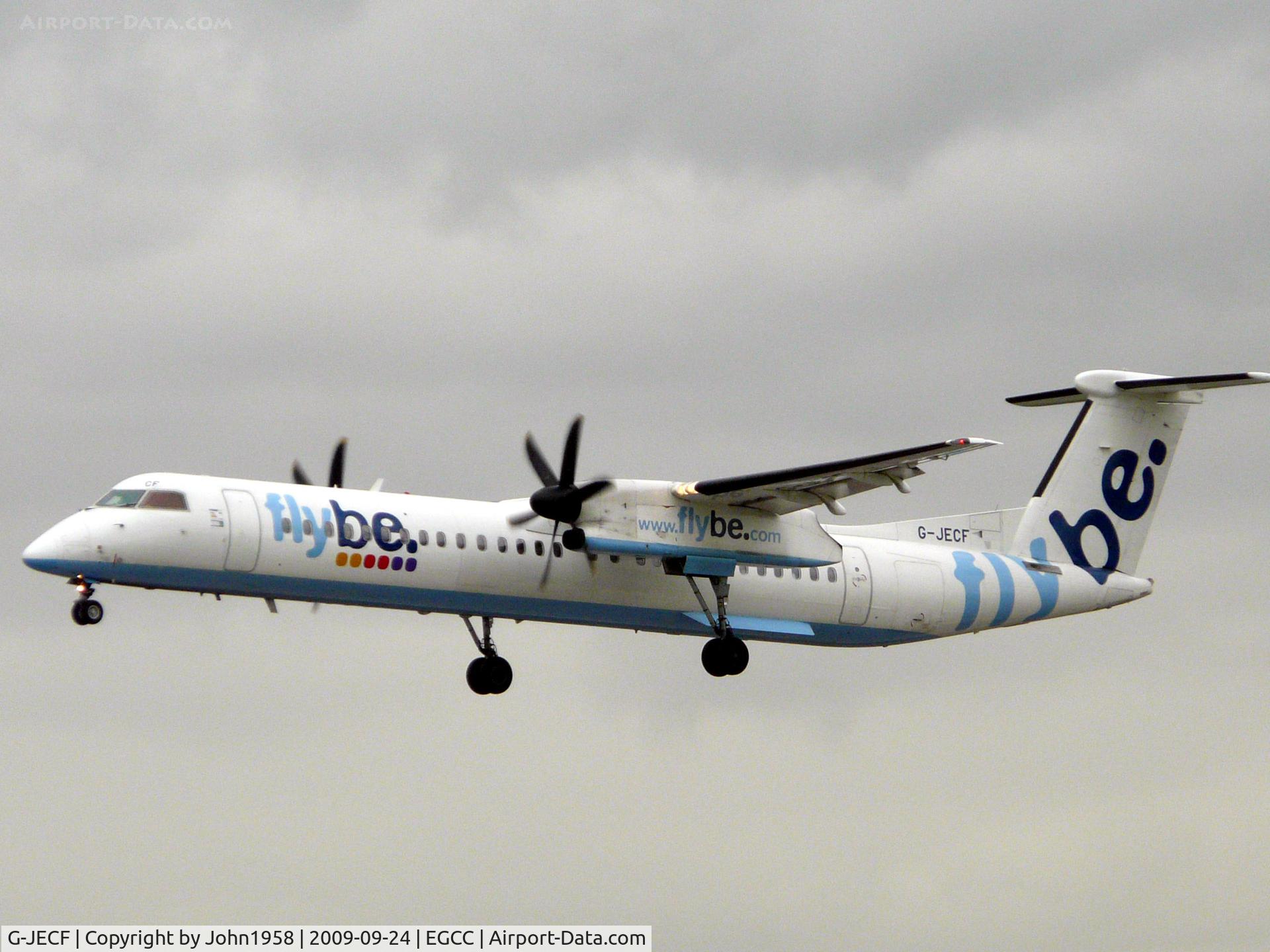 G-JECF, 2004 De Havilland Canada DHC-8-402Q Dash 8 C/N 4095, About to land