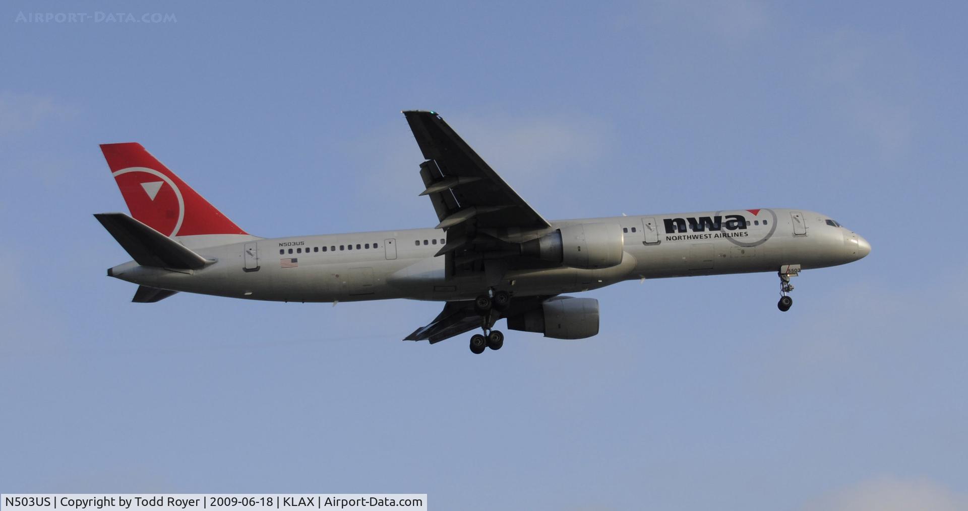 N503US, 1985 Boeing 757-251 C/N 23192, Landing 24R at LAX