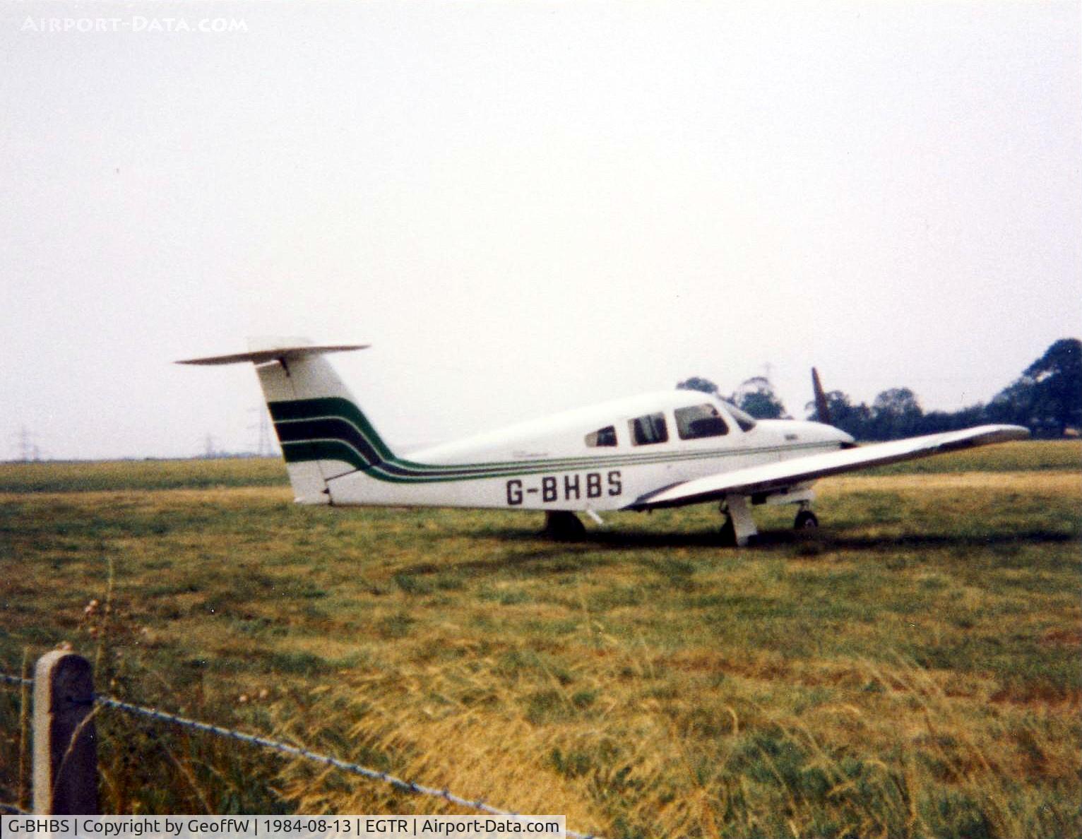 G-BHBS, 1979 Piper PA-28RT-201T Arrow IV C/N 28R-7931091, G-BHBS PA-28RT Arrow IV Elstree August 1984