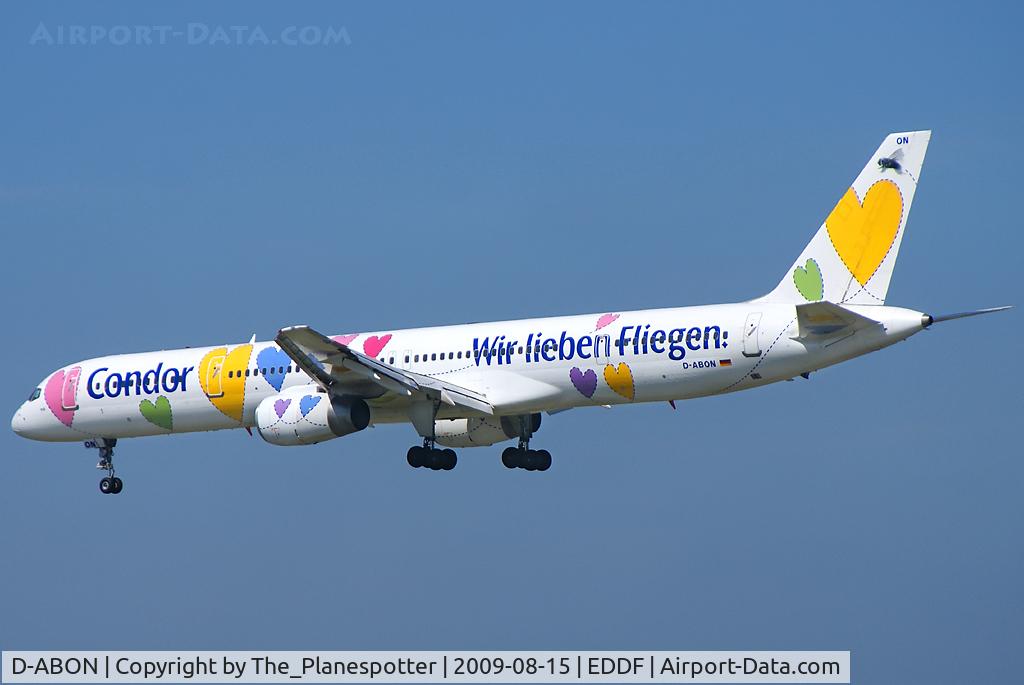 D-ABON, 2000 Boeing 757-330 C/N 29023, We Love Flies :-)