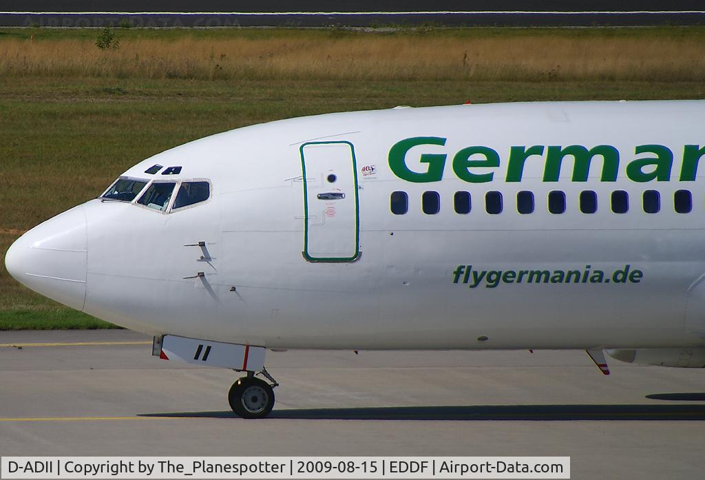 D-ADII, 1987 Boeing 737-329 C/N 23775, Germania B737 still waering their own Colours.